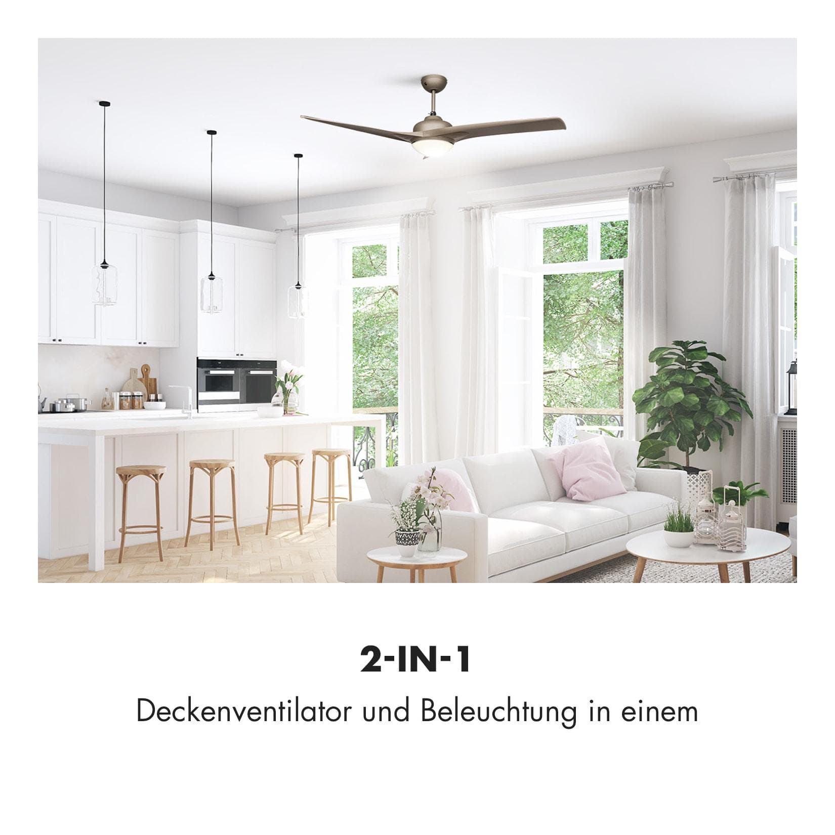 Klarstein Bodenventilator Figo 2-in-1 Deckenventilator