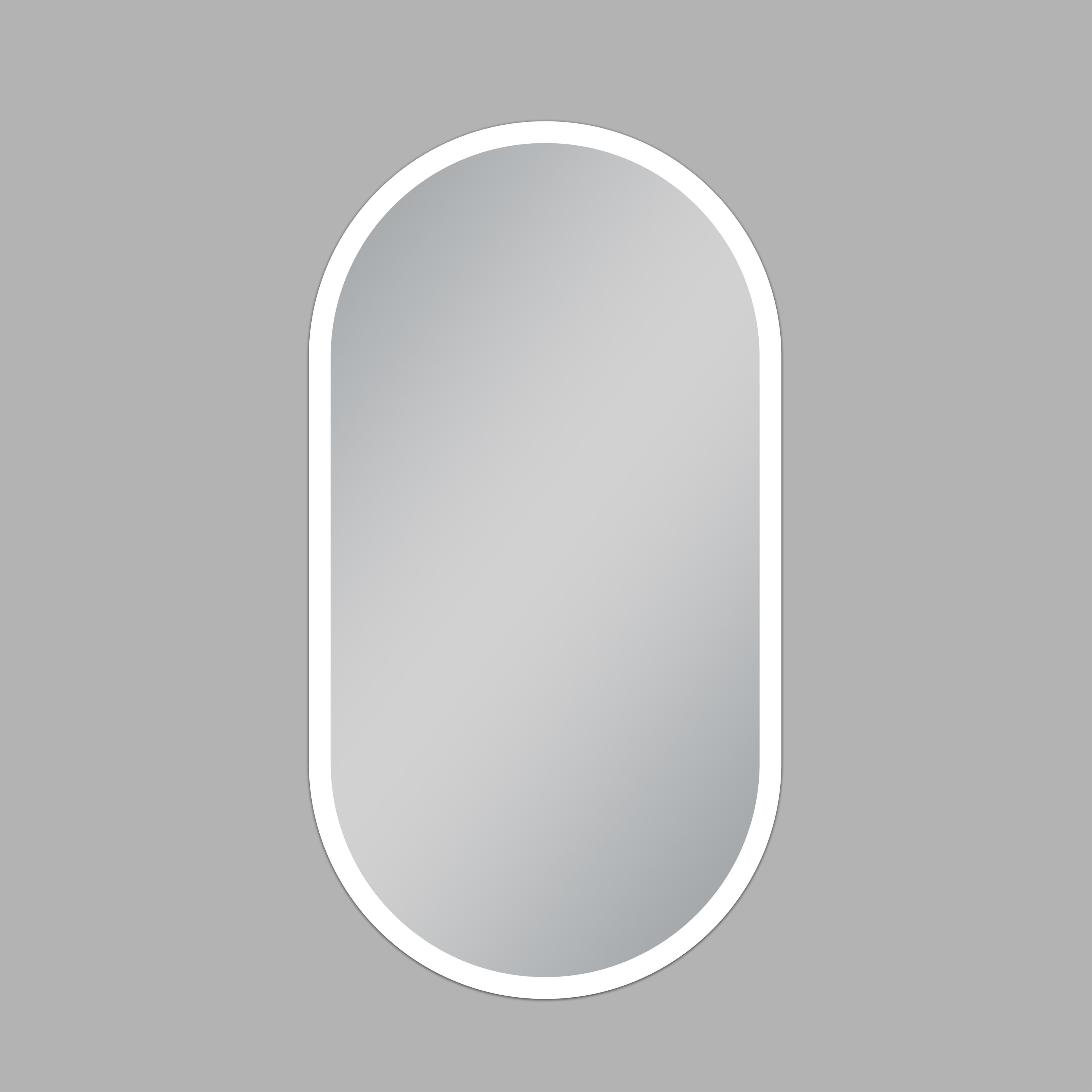 Talos Badezimmerspiegelschrank Oval Vento Schwarz mit LED