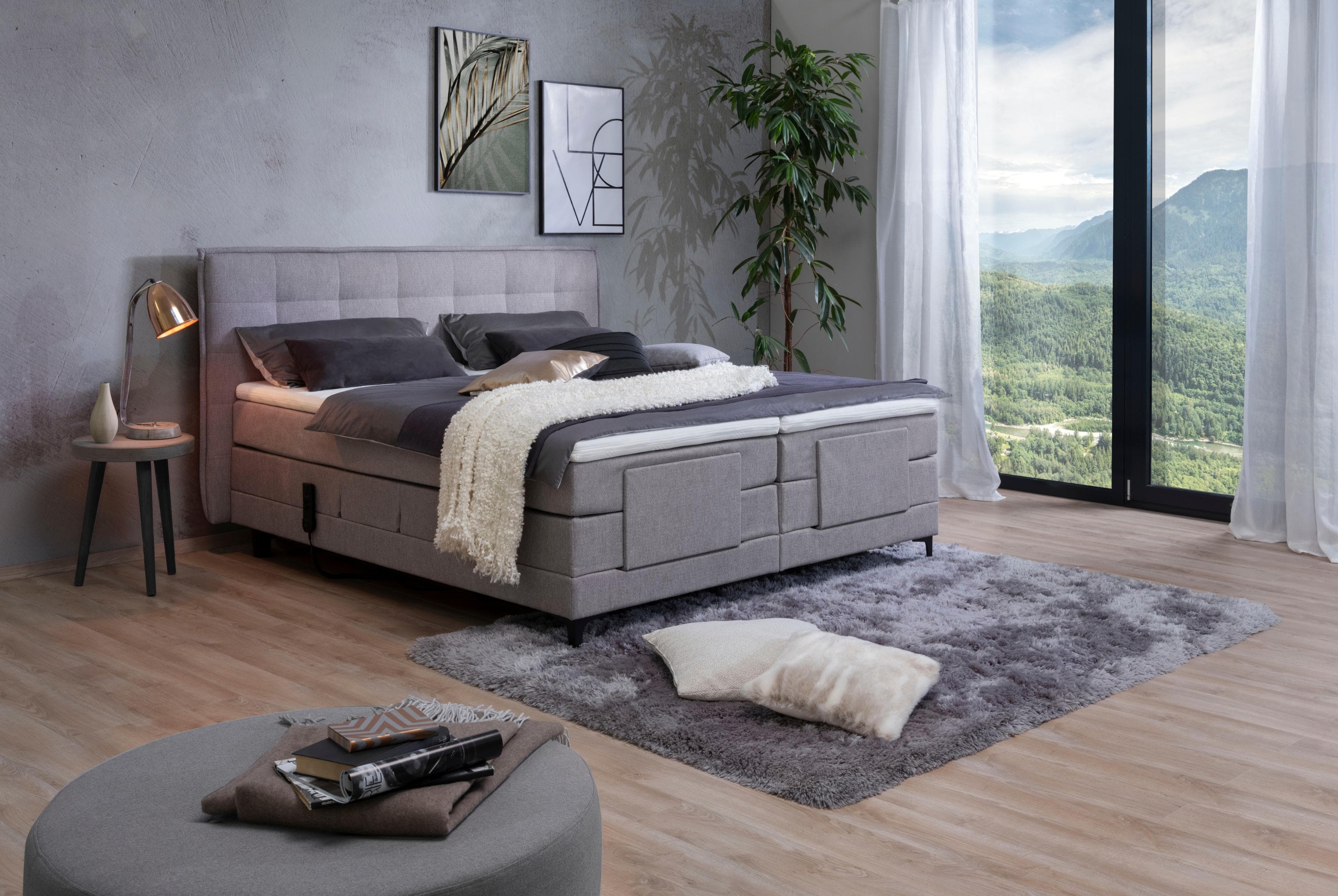 Alina Edward Boxspringbett mit Motorverstellung & Topper