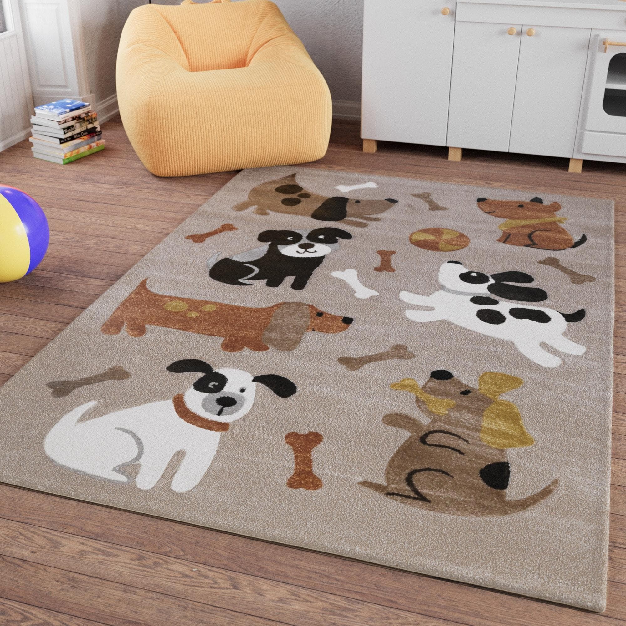 SMART KIDS Kinderteppich Rocky & Friends Beige Braun
