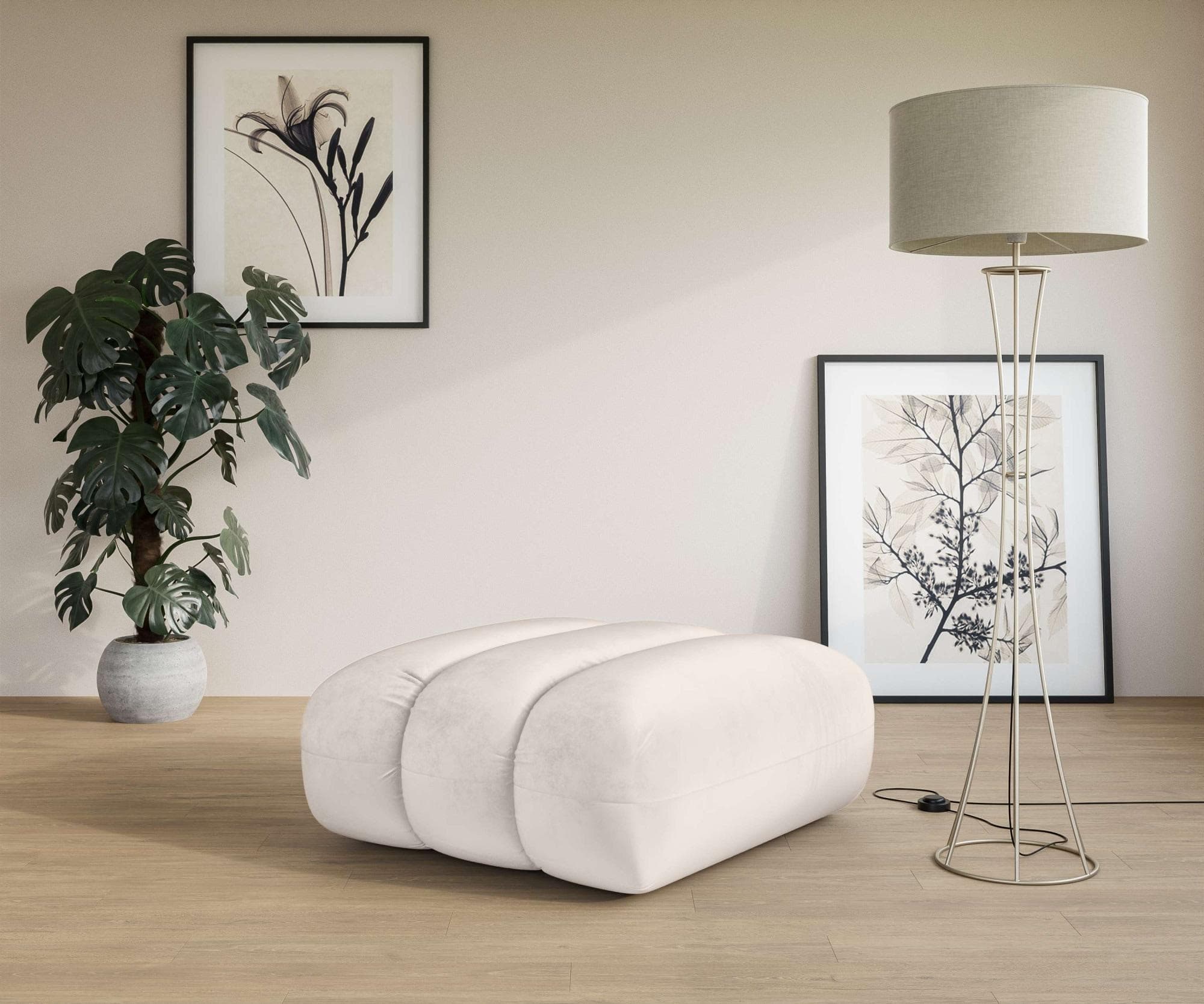 LEGER HOME Polsterhocker Priya Beige Modern