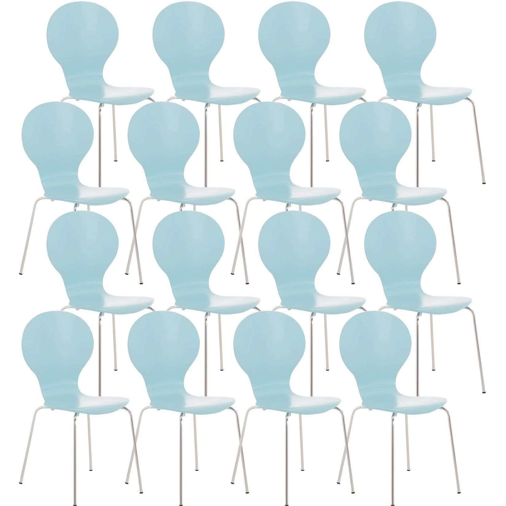 Stabile Besucherstühle aus Holz mit Metallgestell - Set 16 Stück