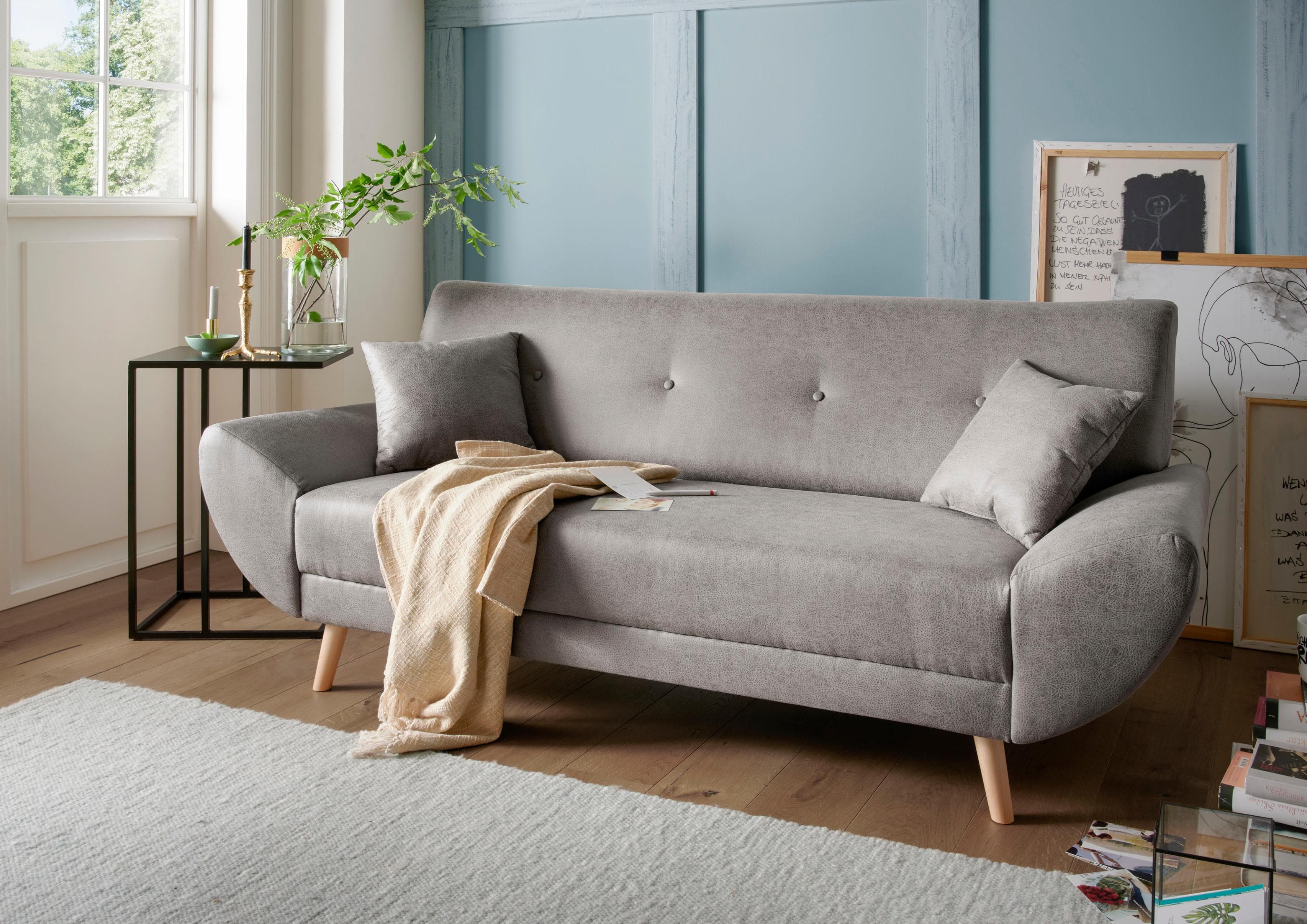 Home Affaire Basta 3-Sitzer Sofa Grau Modern