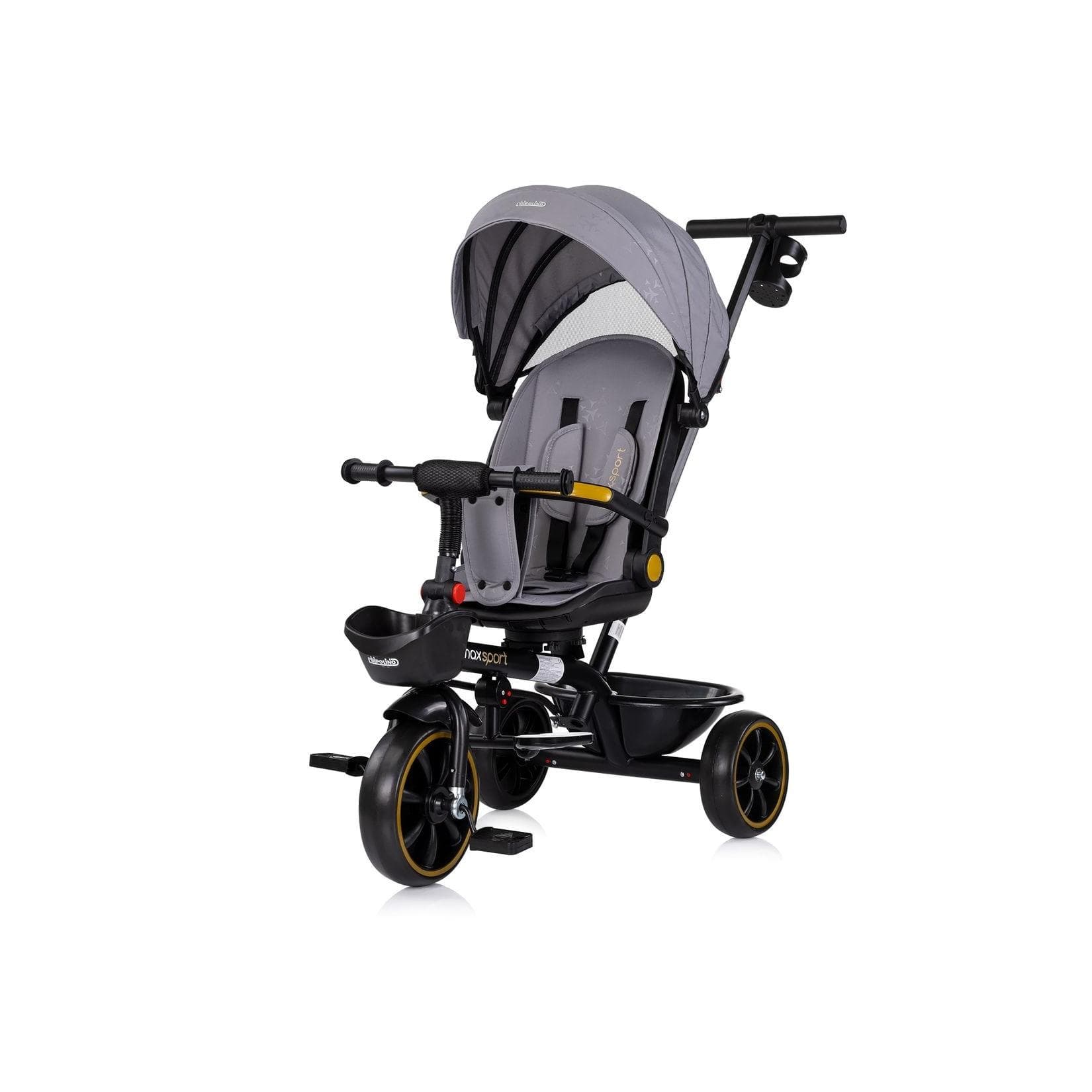 Chipolino Tricycle Max Sport 2 in 1 Dreirad Grau mit Korb