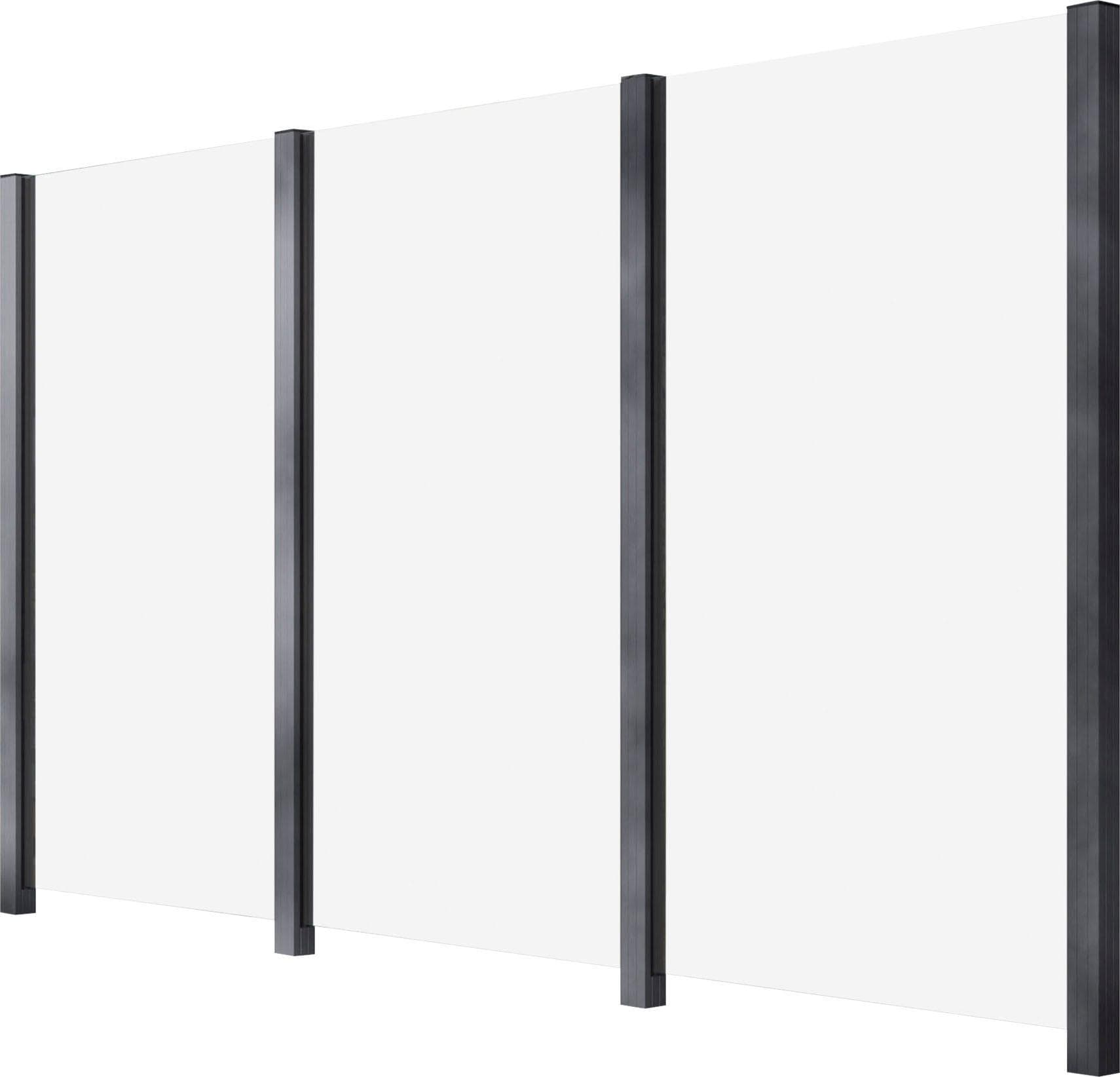 Zaun STAKET PRO Grau Glaszaun 187 cm