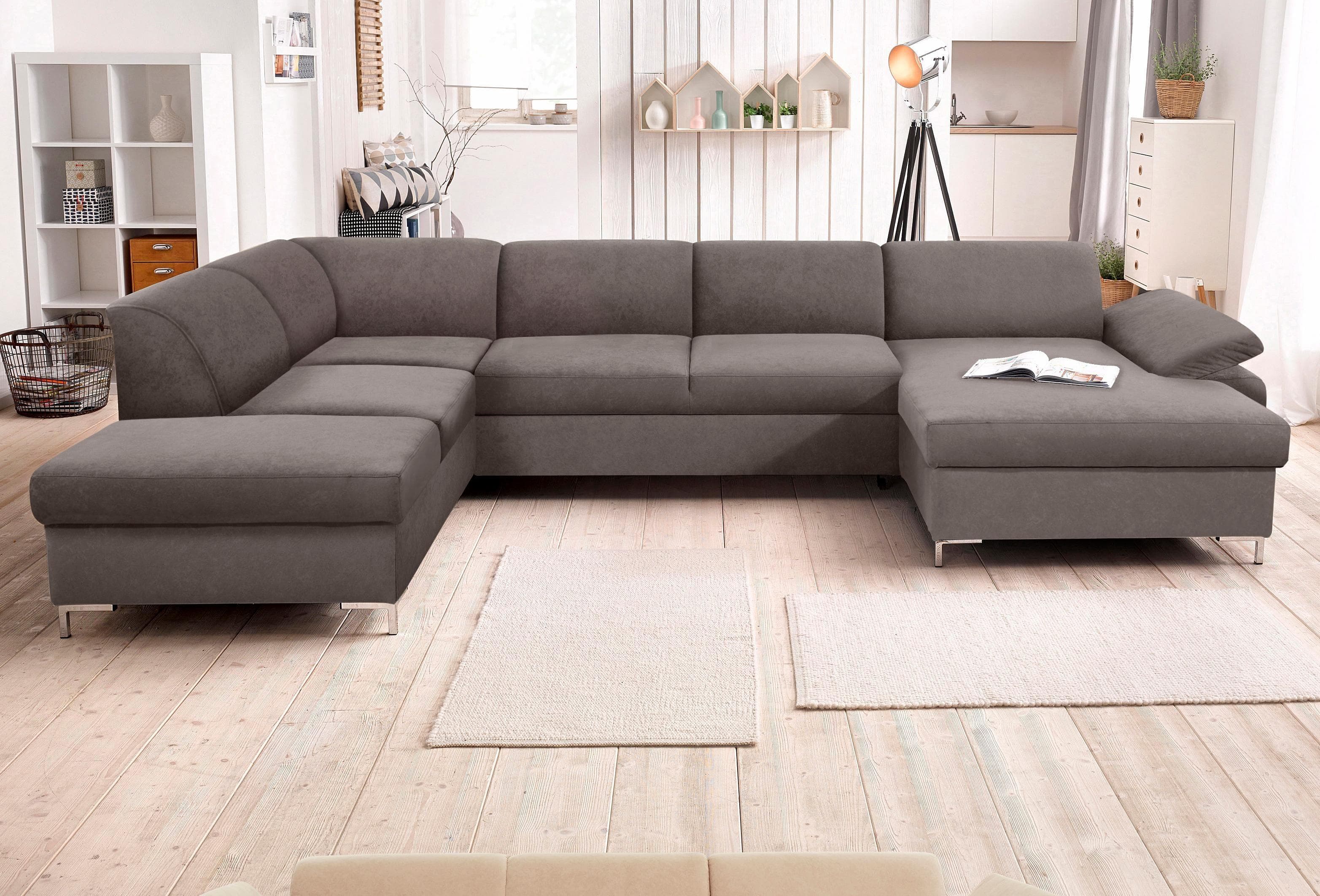 DOMO Collection Santana U-Form Wohnlandschaft mit Bettfunktion