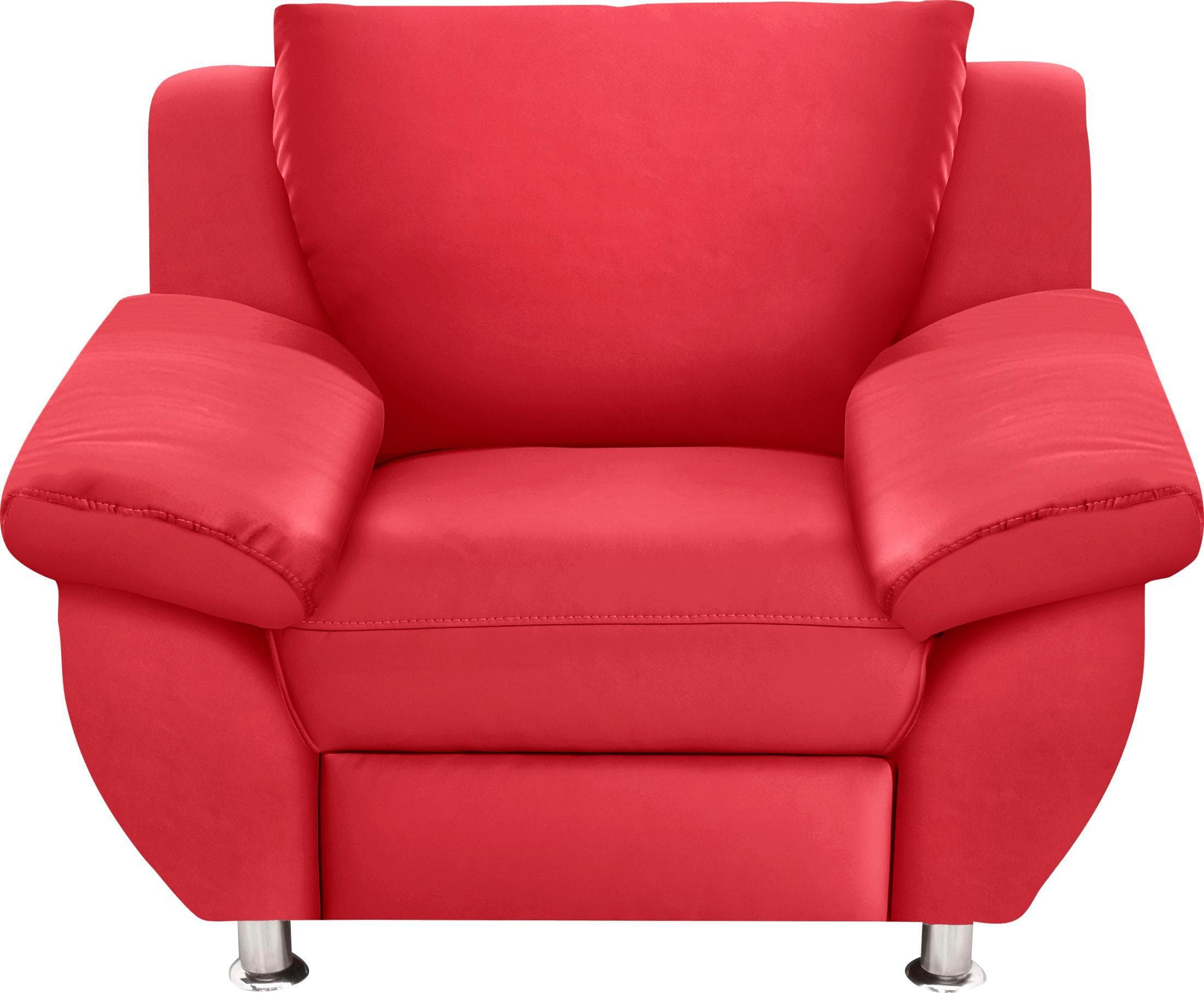DOMO Collection Sessel Pilar Rot Kunstleder Modern