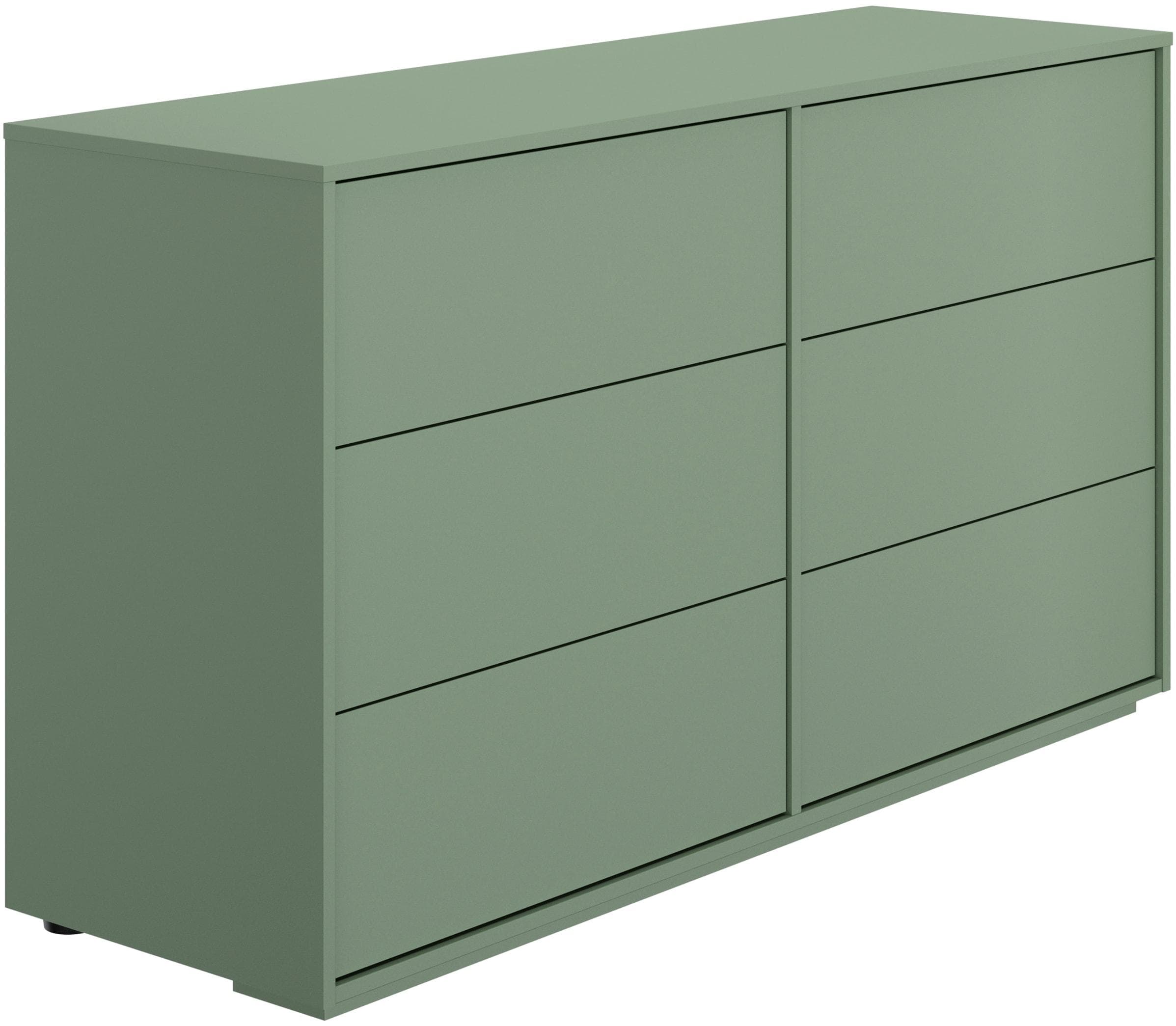 Gami Kommode Jade 6 Schubladen Grün/Weiß/Grau Holzwerkstoff