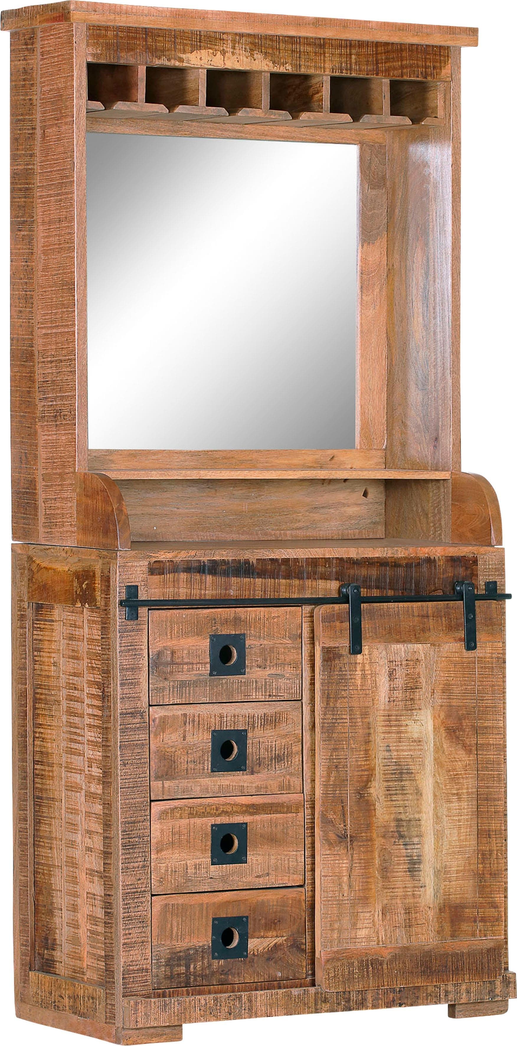GUTMANN FACTORY Midischrank Kamerun Bar Kommode natur Mango-Massivholz