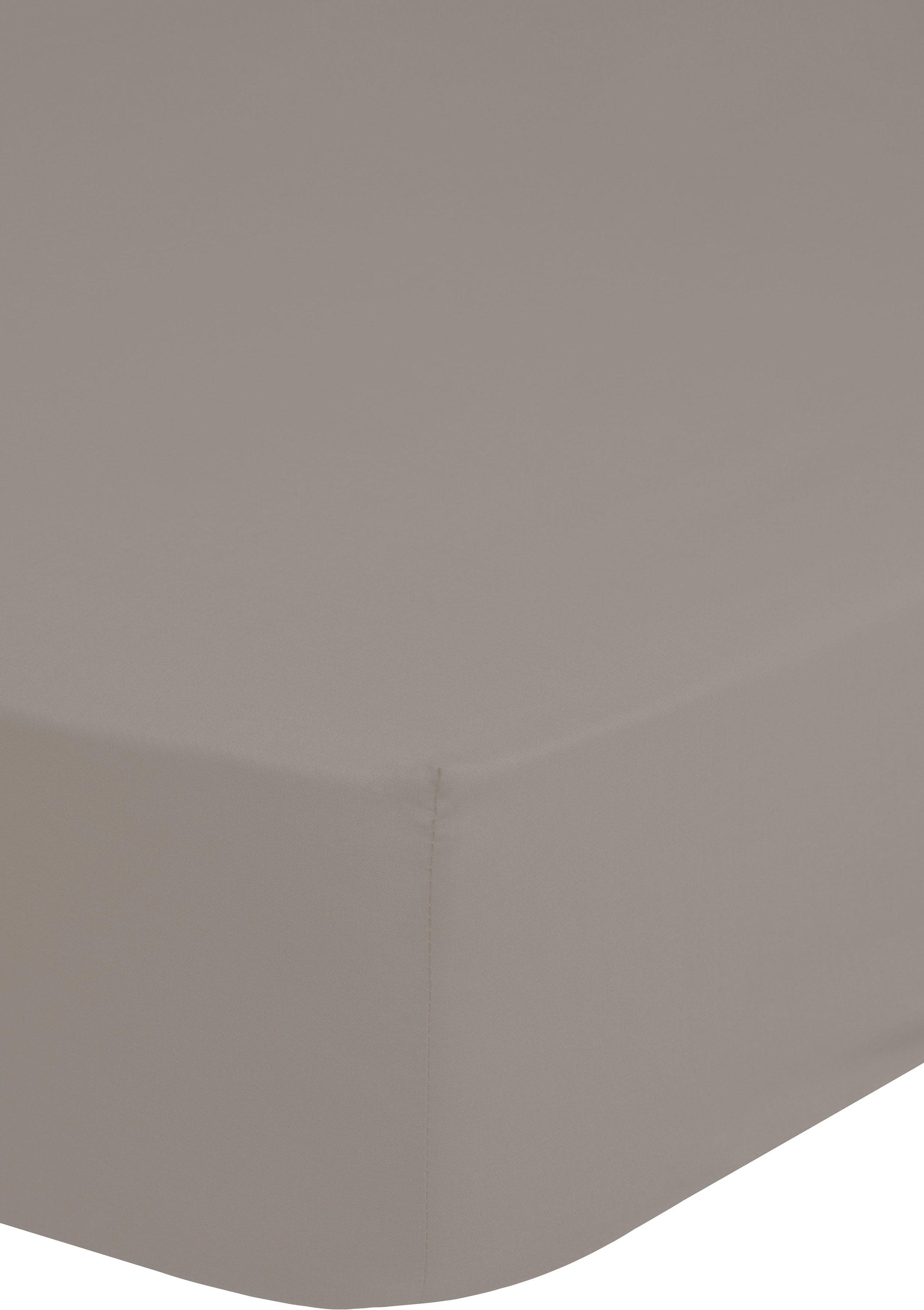 HIP Spannbettlaken 180x200 cm Taupe Satin 100% Baumwolle