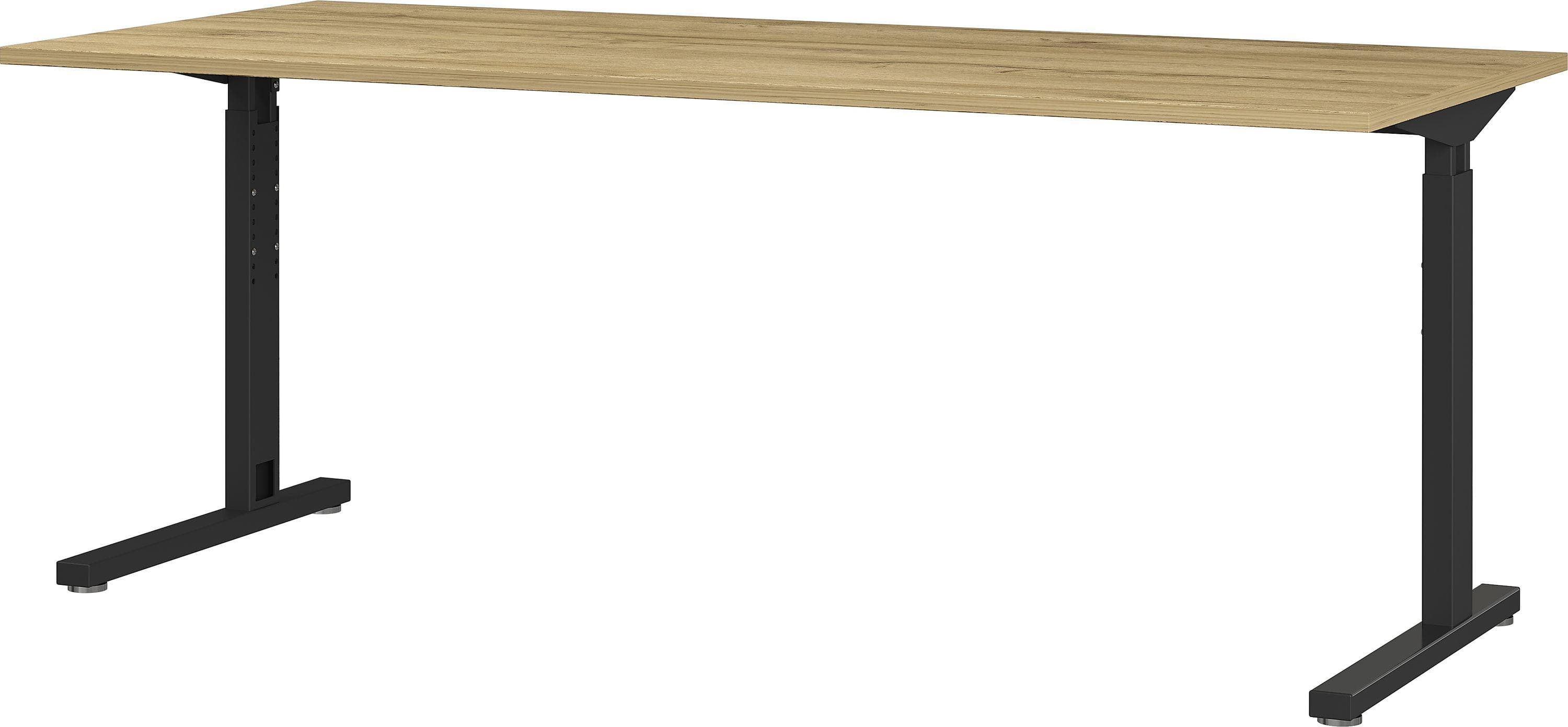 Germania Schreibtisch Profiline 2 Höhenverstellbar Schwarz Hellbraun