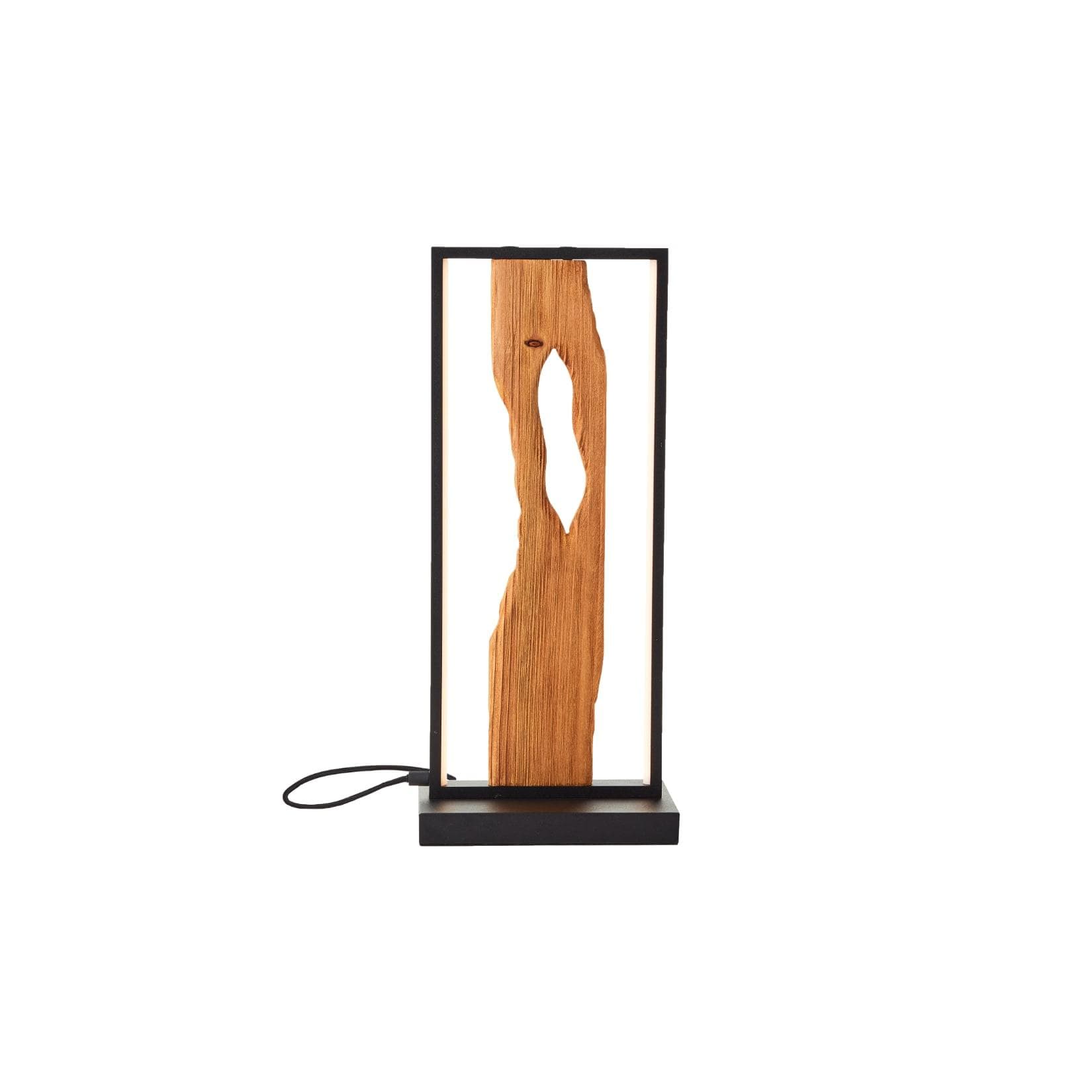 Brilliant LED Tischleuchte 50cm Schwarz/Holz Aluminium Metall Holz Dekolampe