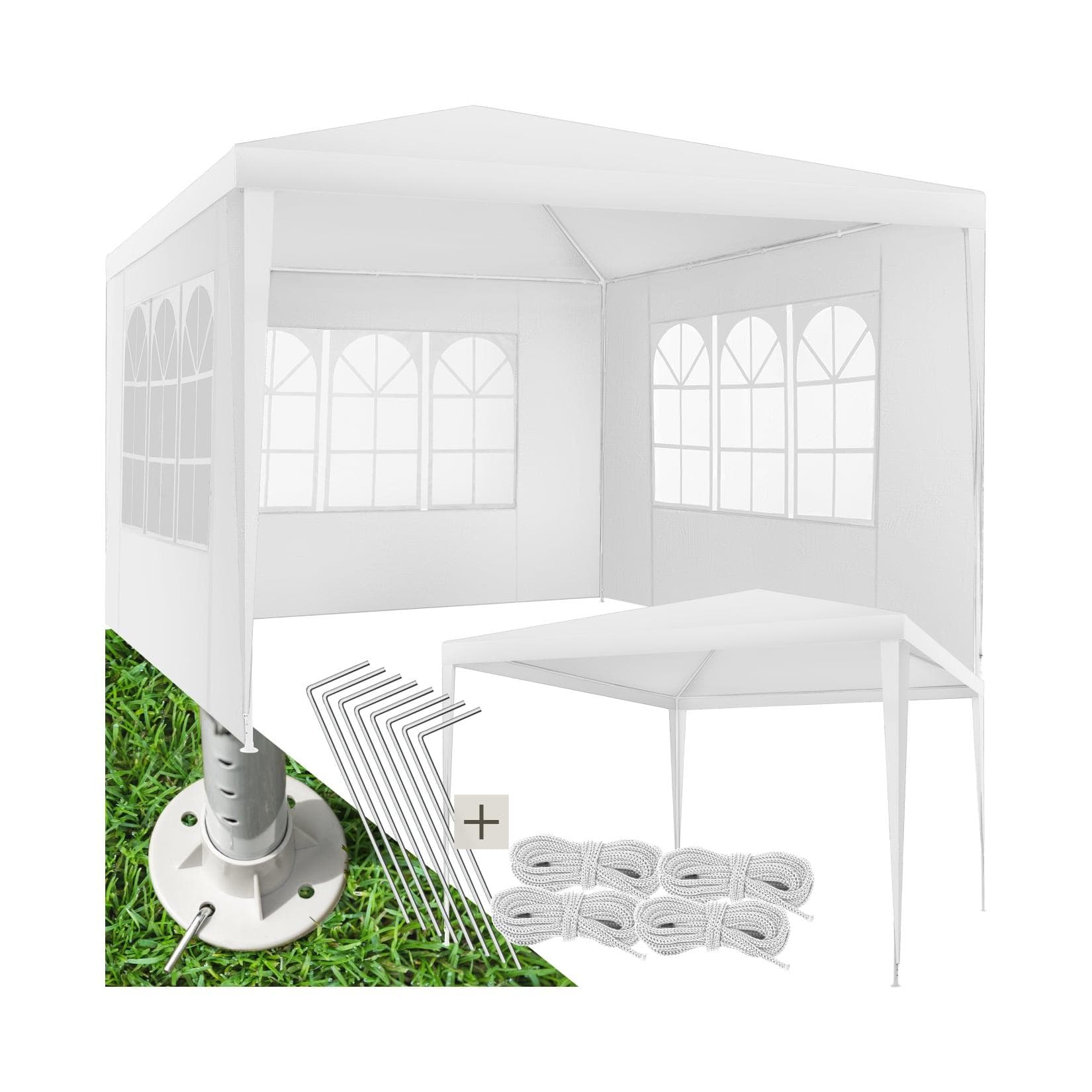 tectake Pavillon 3x3m Stecksystem UV-Schutz Wasserdicht