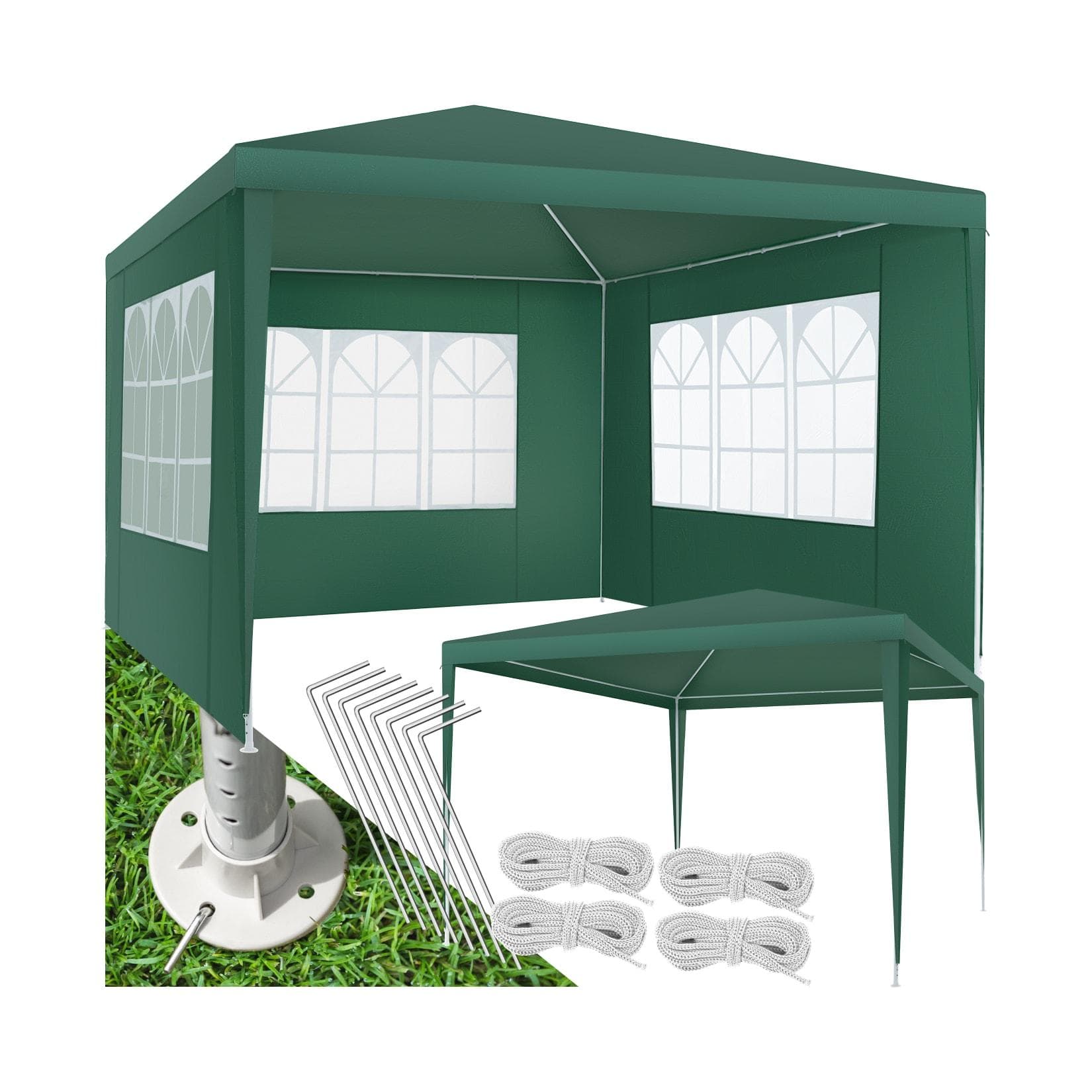 tectake Pavillon 3x3m Stecksystem UV-Schutz Wasserdicht