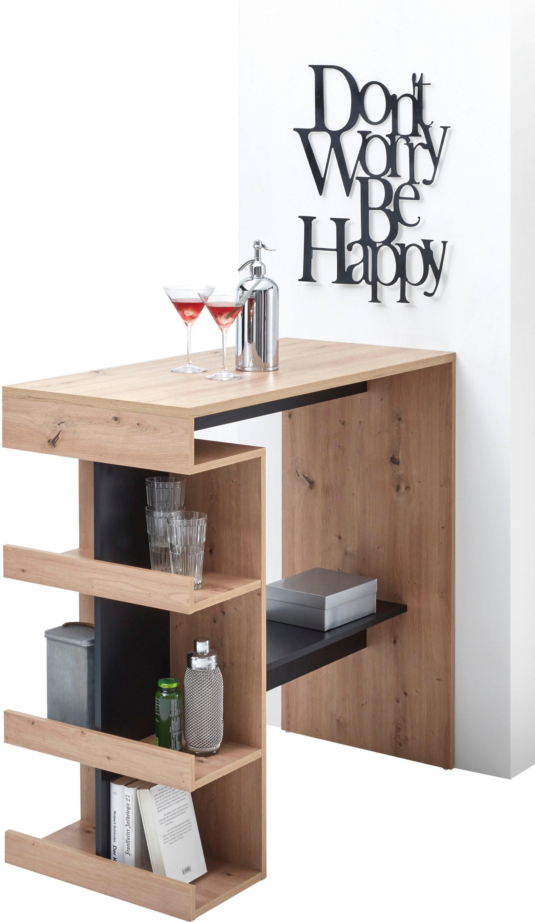 Bartisch mit Ablagefach aus Eiche Artisan Dekor