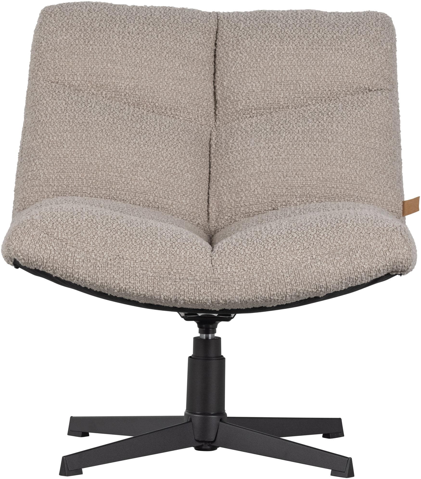WOOOD Vinny Drehsessel Beige Bouclé Metallfuß