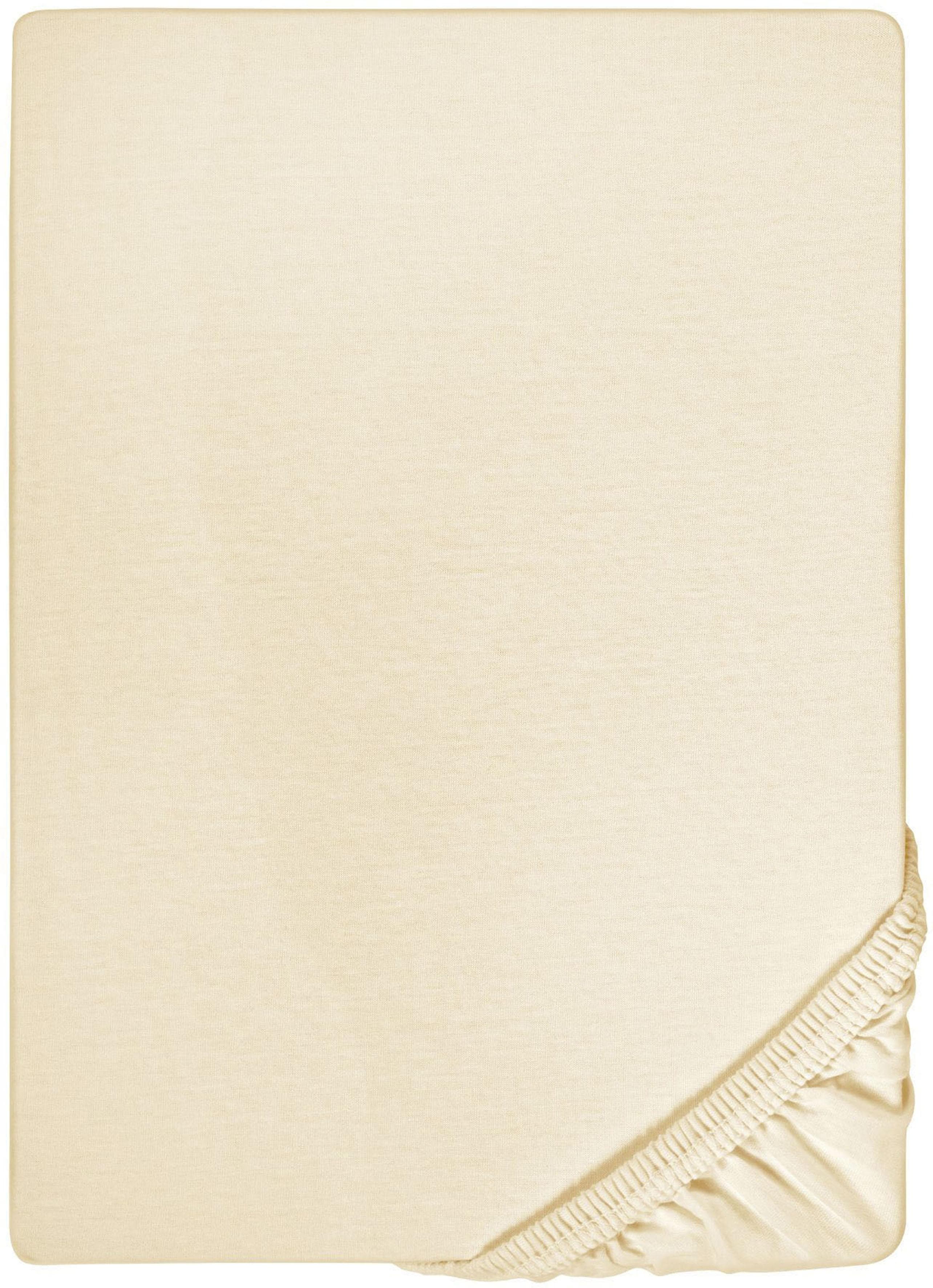 biberna Spannbettlaken Conny Jersey-Elasthan Beige Champagner