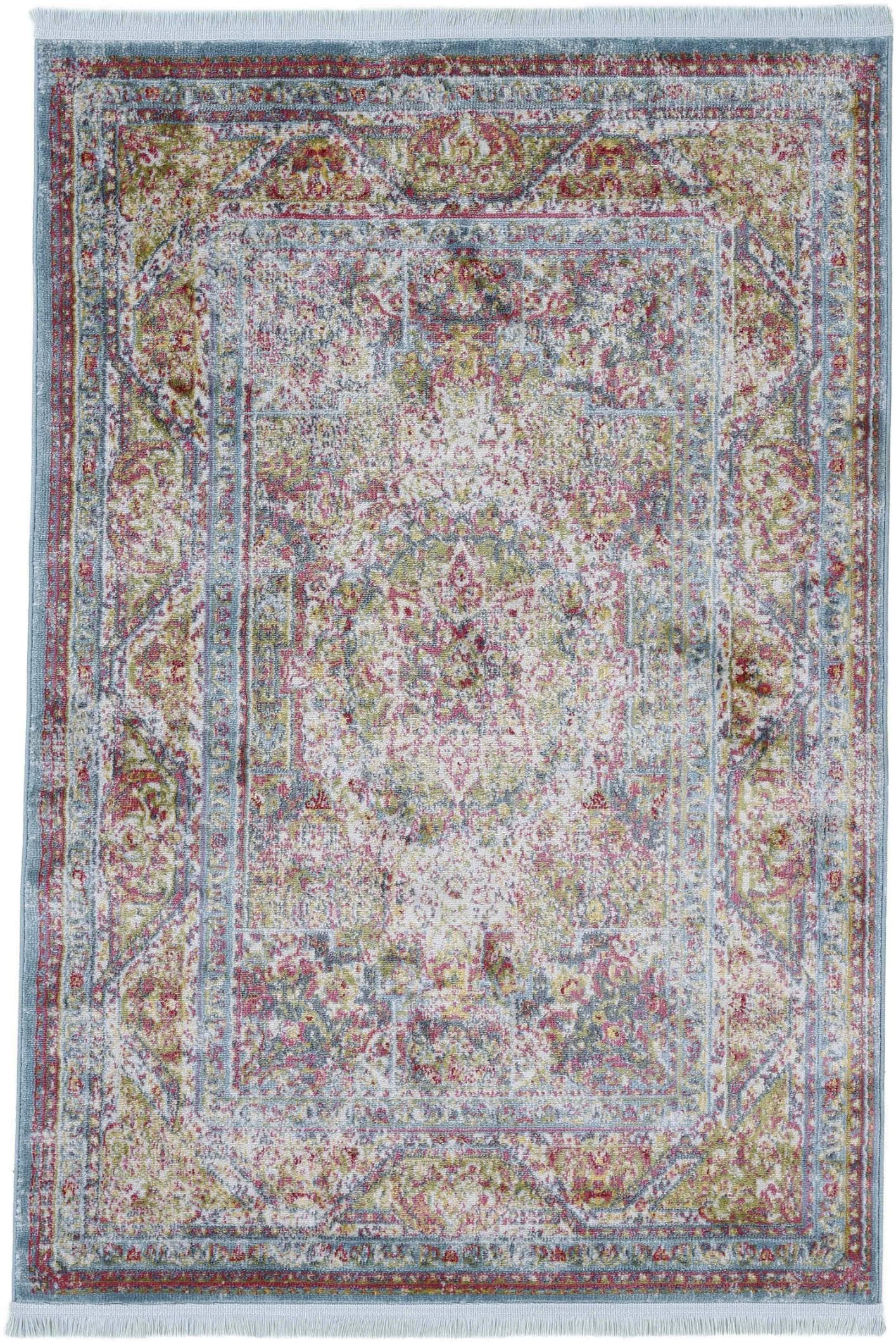 CarpetFine Teppich Yuri Vintage türkis-blau Polypropylen