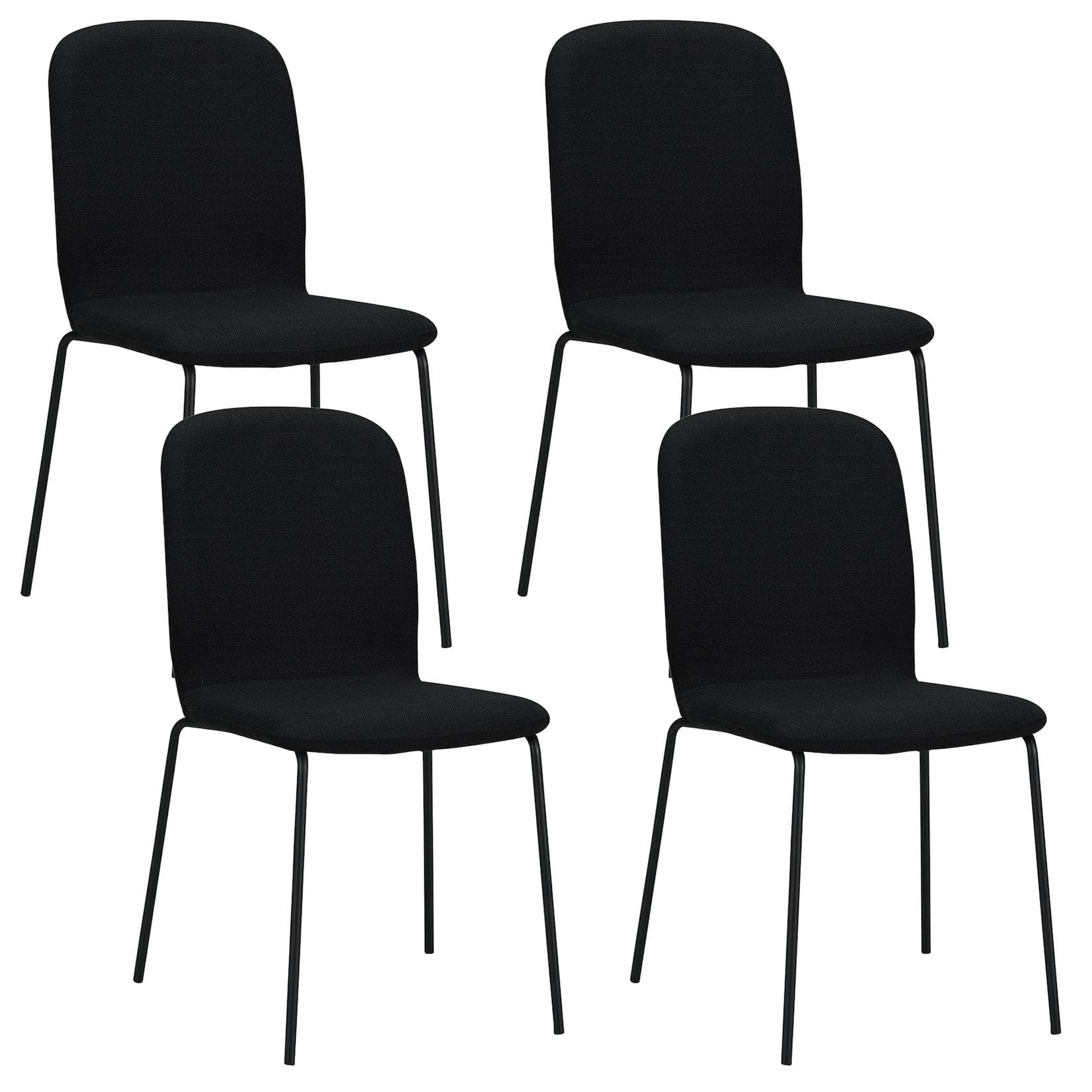 Albatros International Esszimmerstuhl 4er Set ENNA Schwarz Stoff