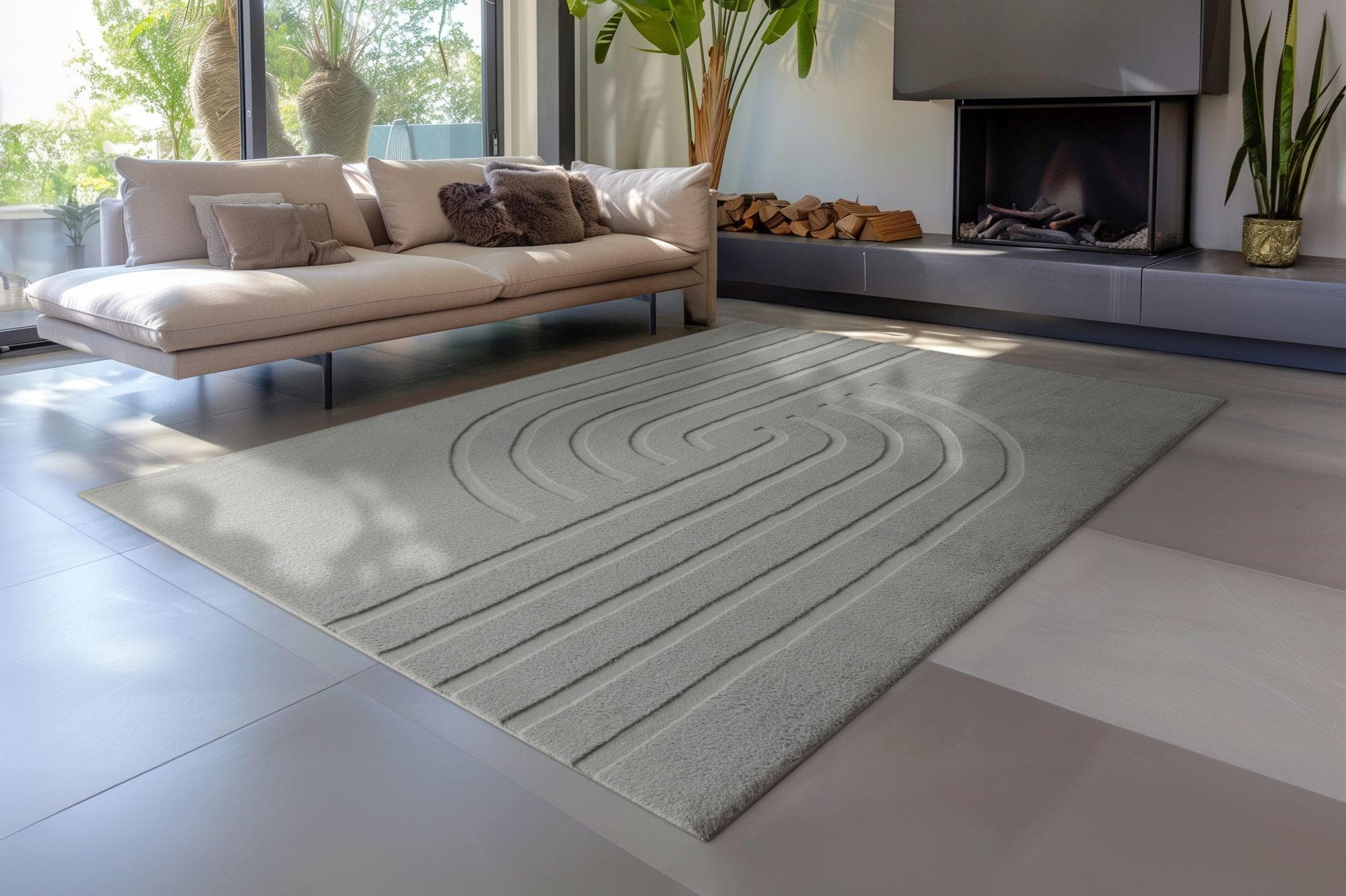 Obsession Teppich Zen Deluxe Grau Stoff Wohnzimmer