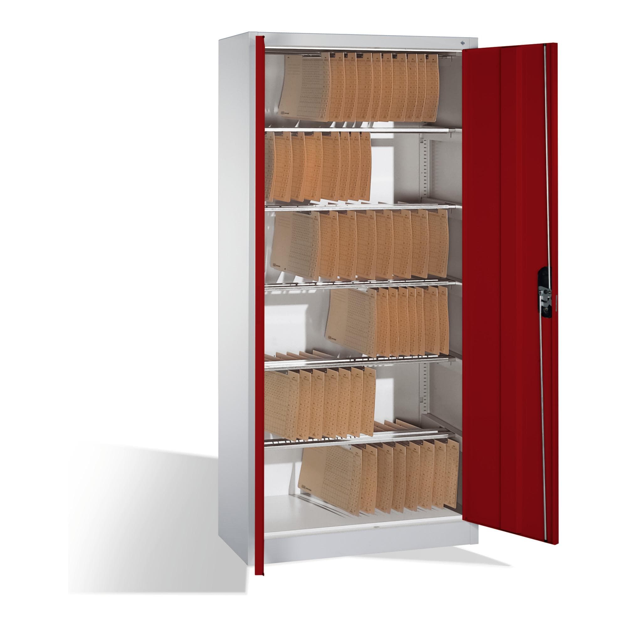 C+P Aktenschrank Acurado mit Drehtüren, 6 Pendelstangen, Rubinrot
