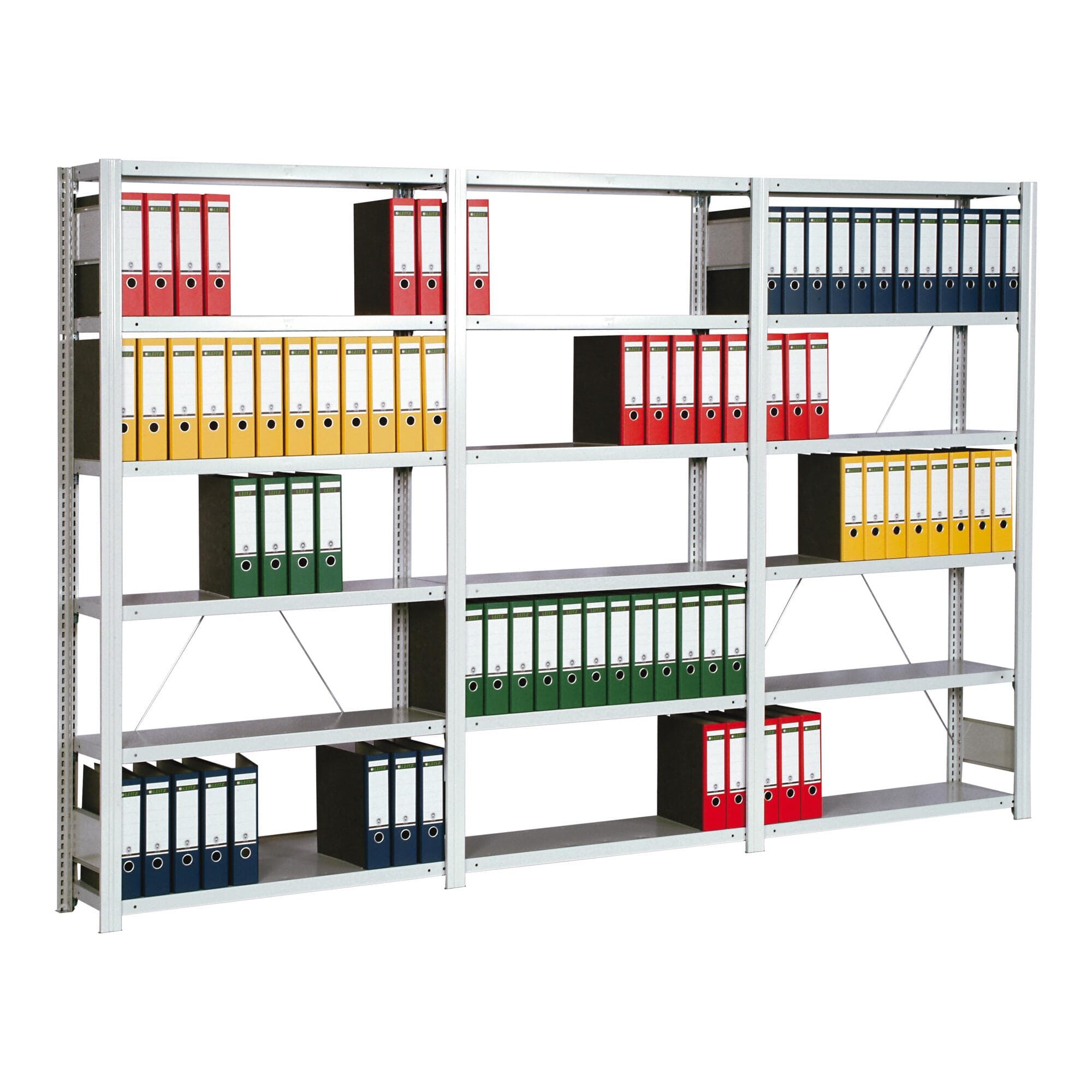 Regalwerk Standard Büroregal, Grundfeld Lichtgrau, 7 Stahlfachböden