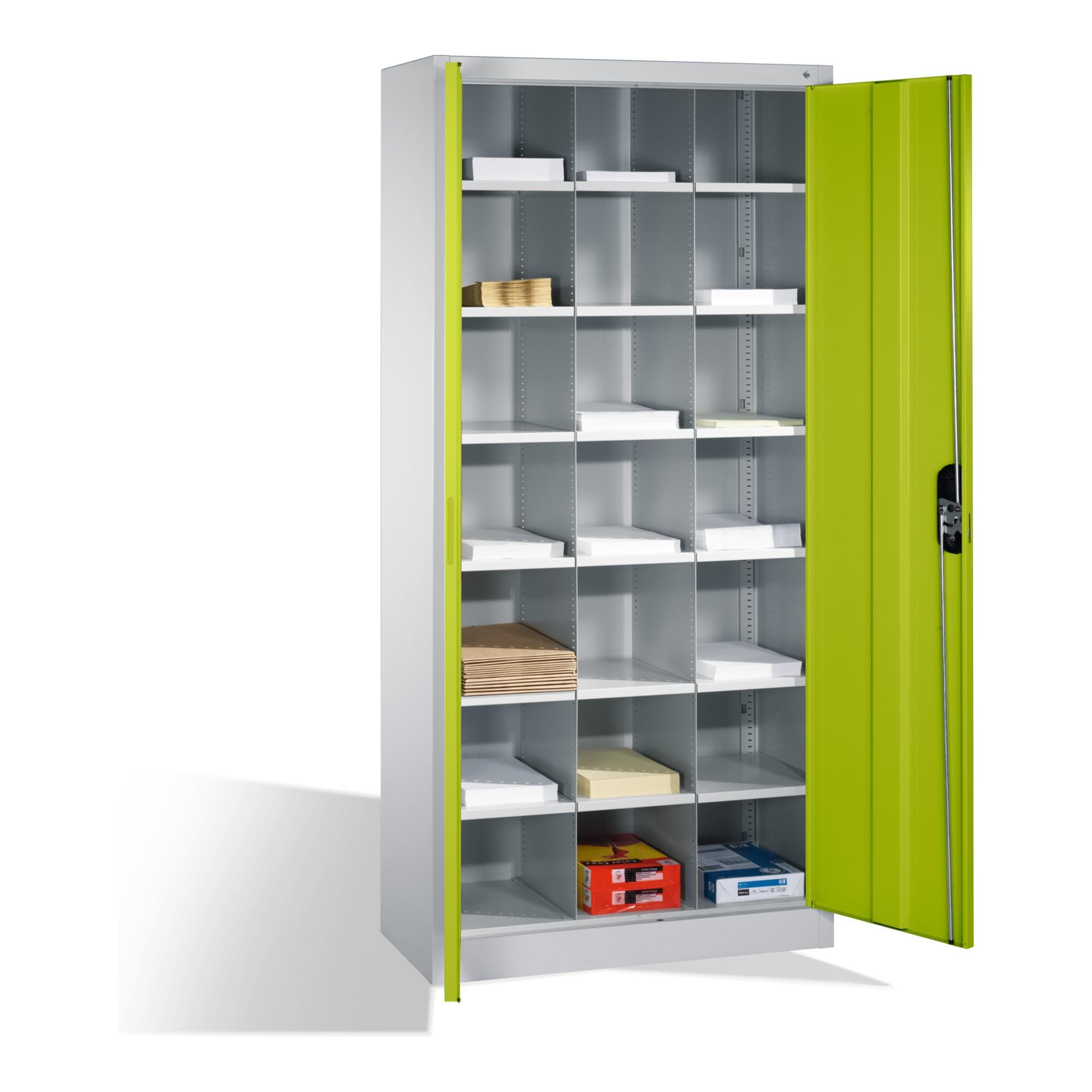 C+P Aktenschrank Acurado mit Drehtüren, Viridingrün, 21 Gefache