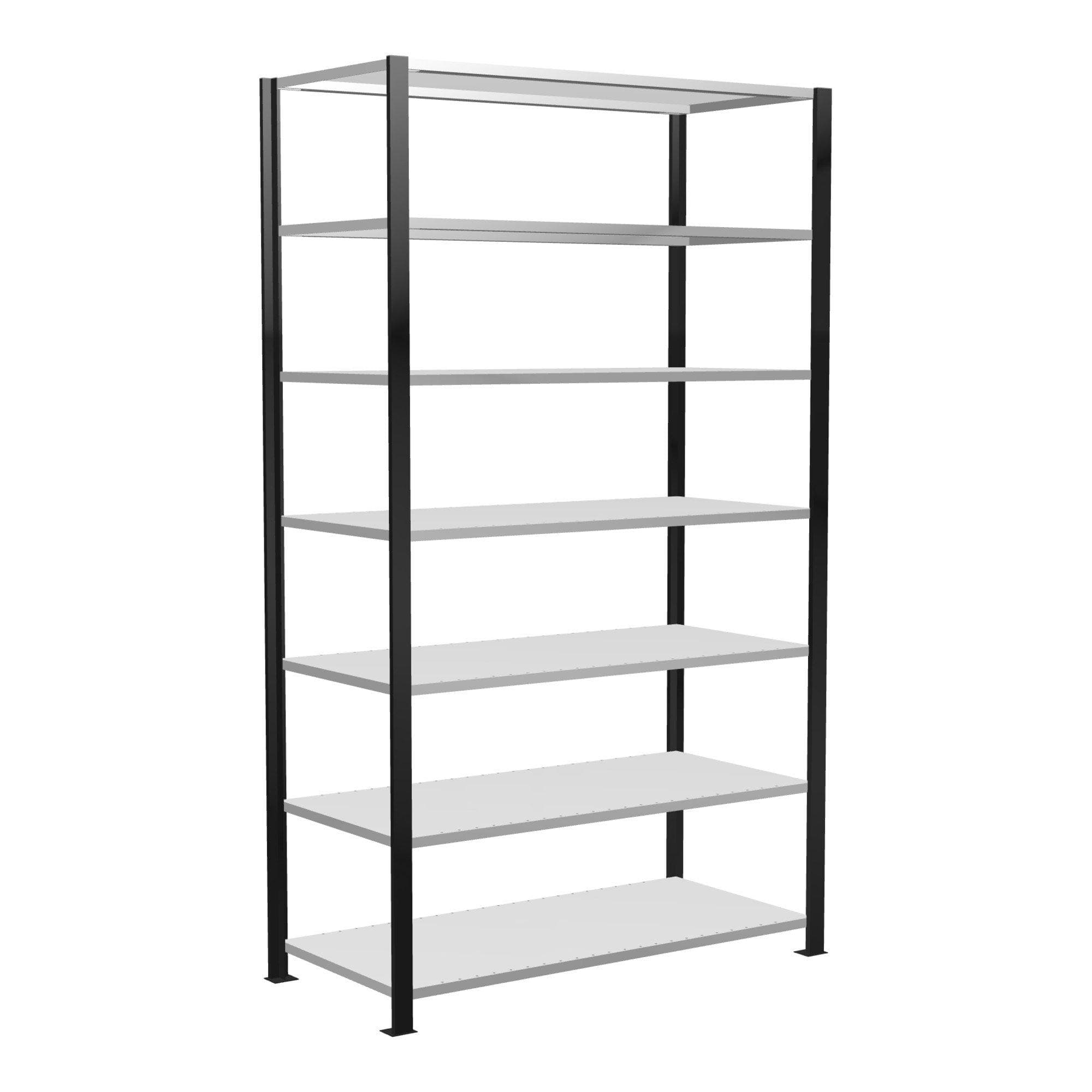 Schulte Grundregal Büro-Steckregal MULTIplus150 7 Fachböden Schwarz/Grau