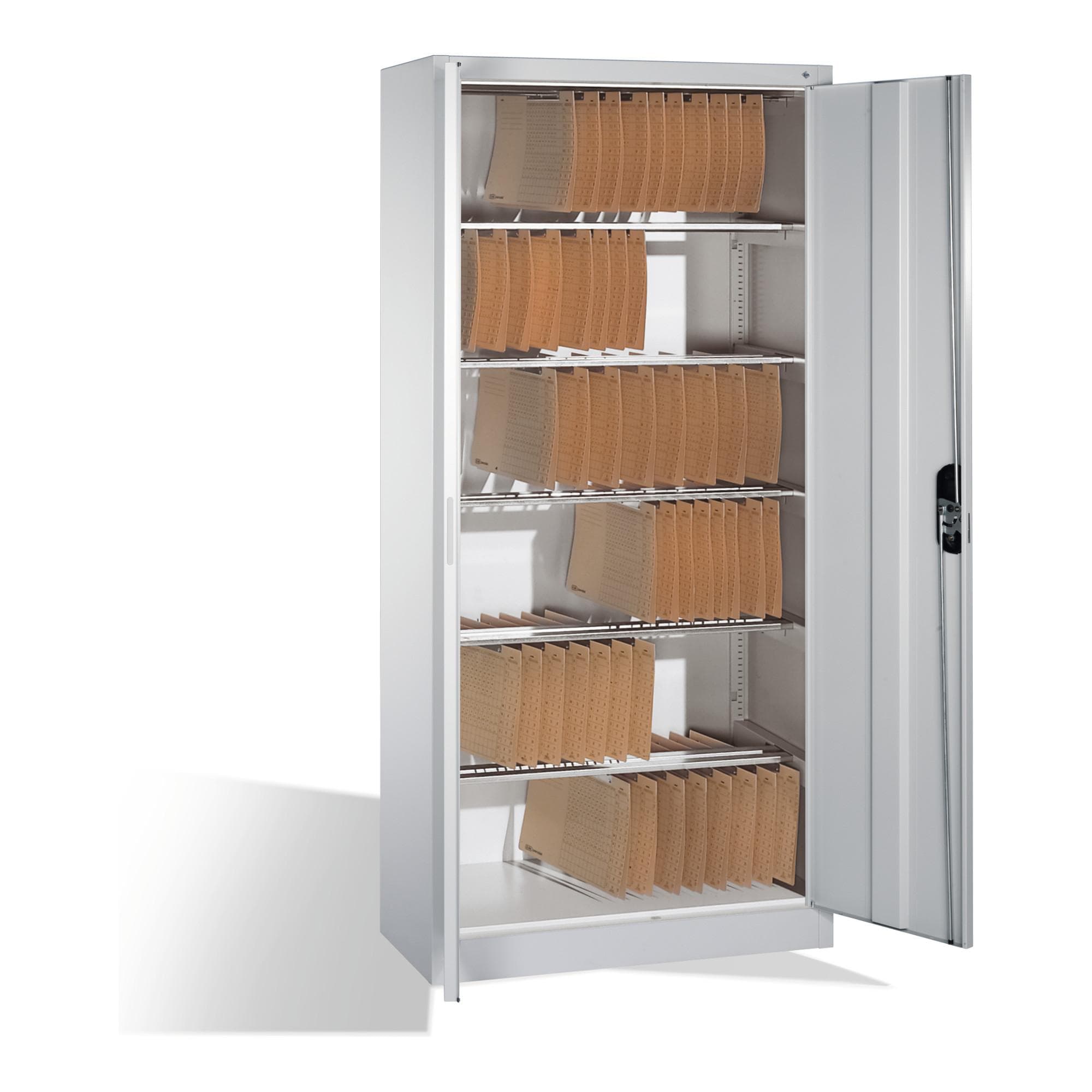 C+P Aktenschrank Acurado mit Drehtüren, 6 Pendelstangen, Stahlblech, Lichtgrau