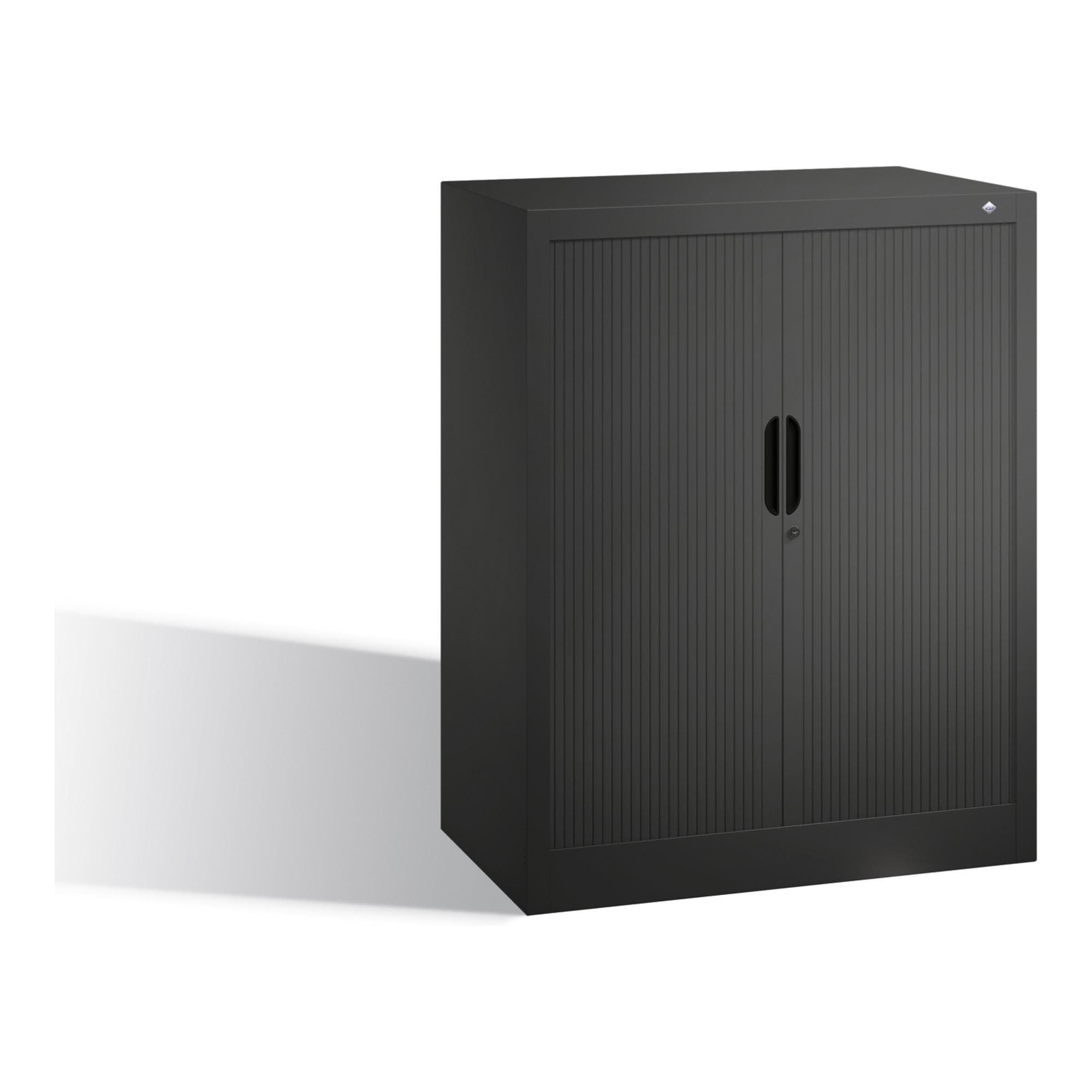 C+P Akten-Sideboard Omnispace mit Rollladen 2 Ordnerhöhen Schwarzgrau