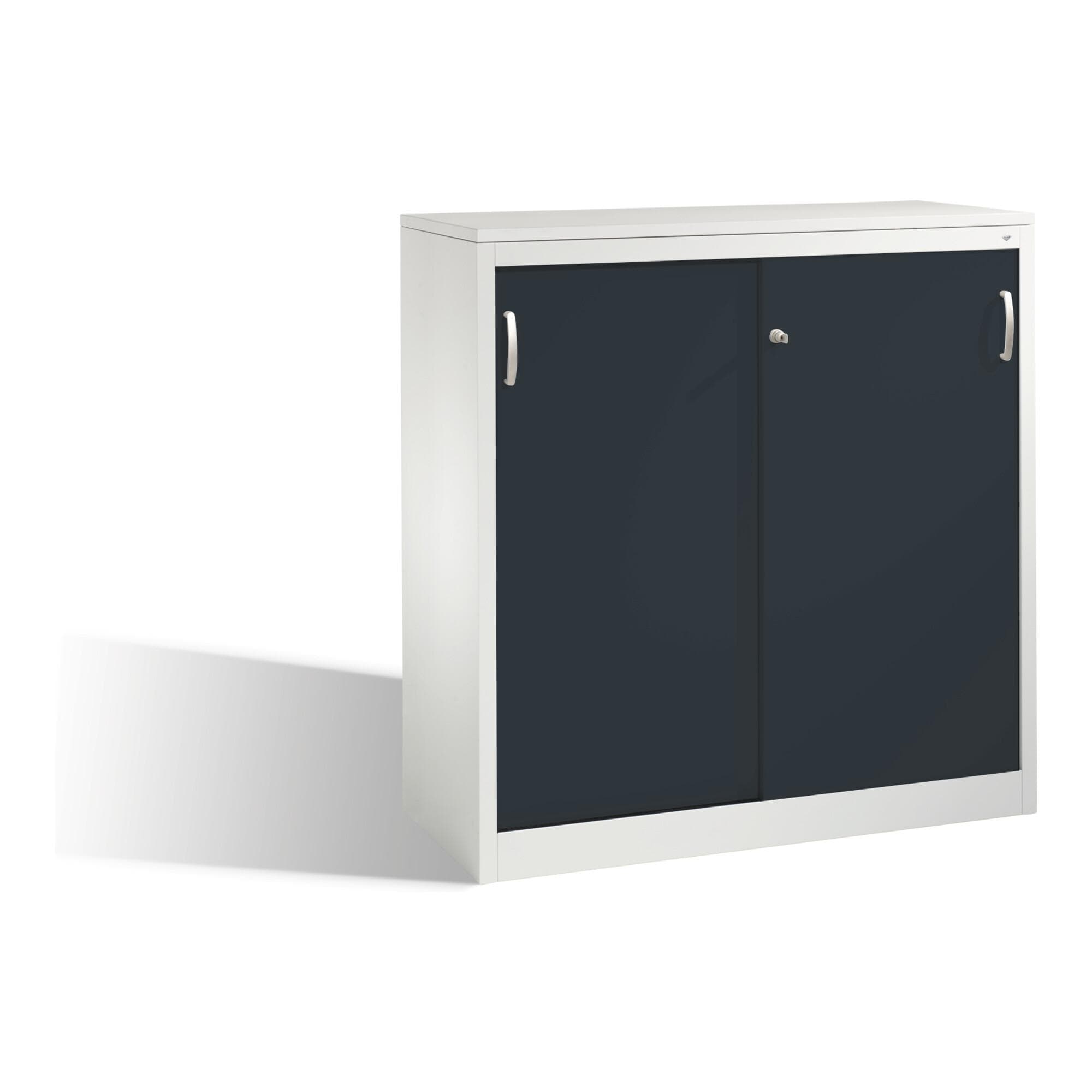C+P Akten-Sideboard Acurado mit Schiebetüren, 3 Ordnerhöhen, Schwarzgrau