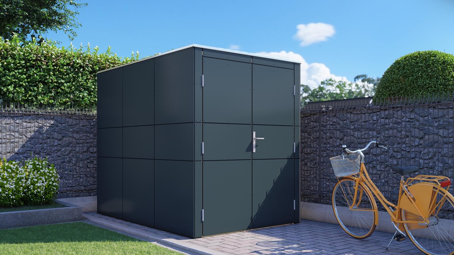 Baur Versand Fahrradbox BERTILO HPL Massivholz Anthrazit