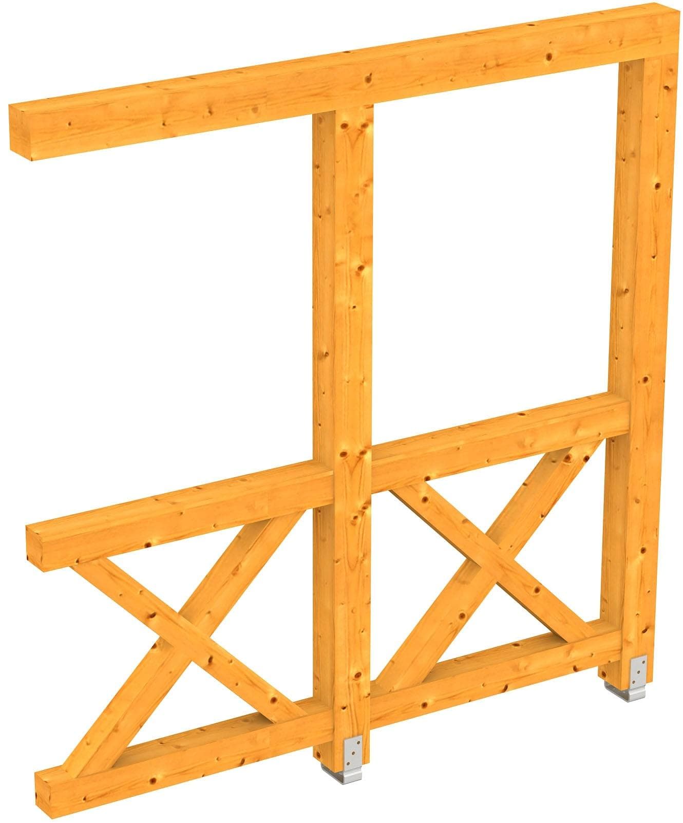 SKANHOLZ Carport-Seitenwand Andreaskreuz Braun Eiche Hell Holzwerkstoff