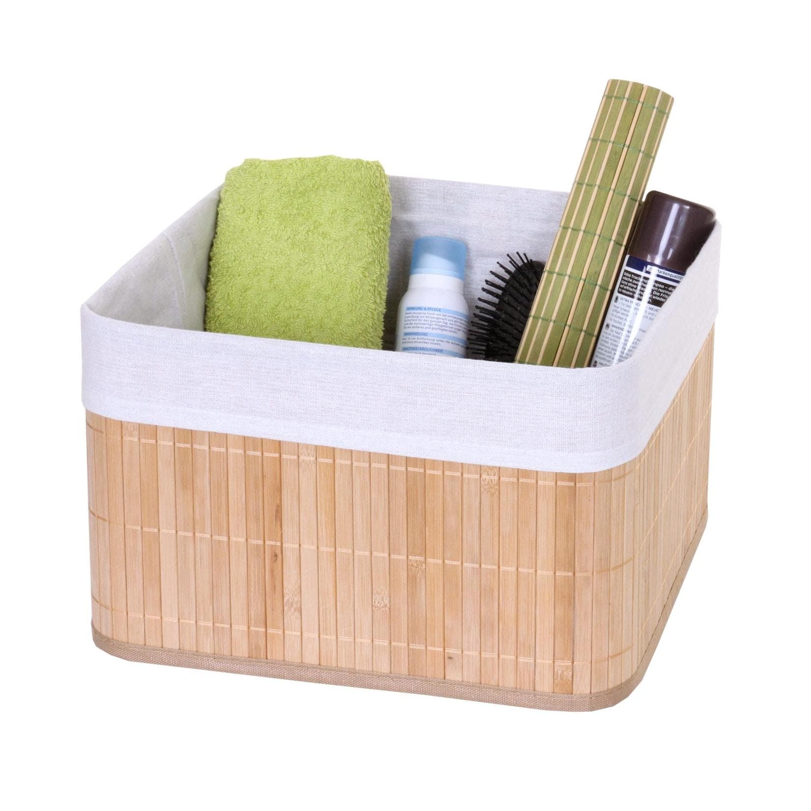 MCW Aufbewahrungsbox Beige Bambus Baumwolle Polyester