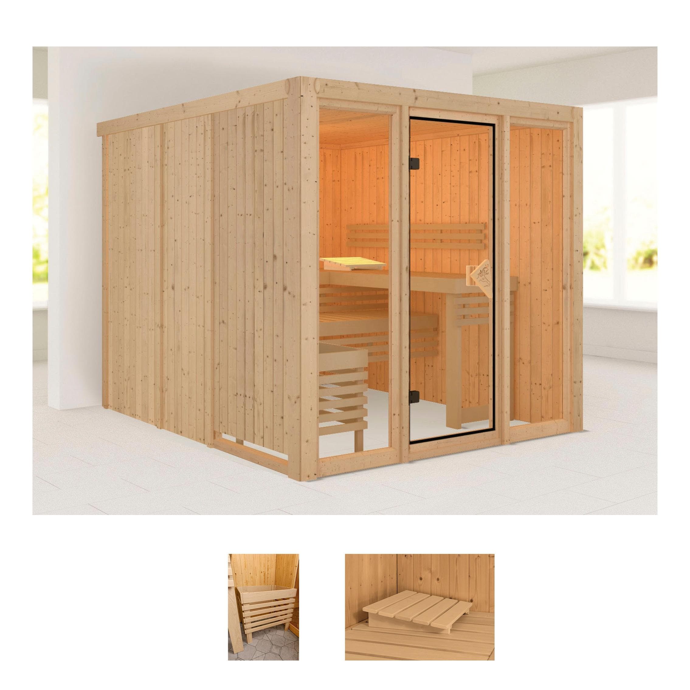 WELLTIME Sauna "Artja" Beige 4-Personen 3 Liegeplätze