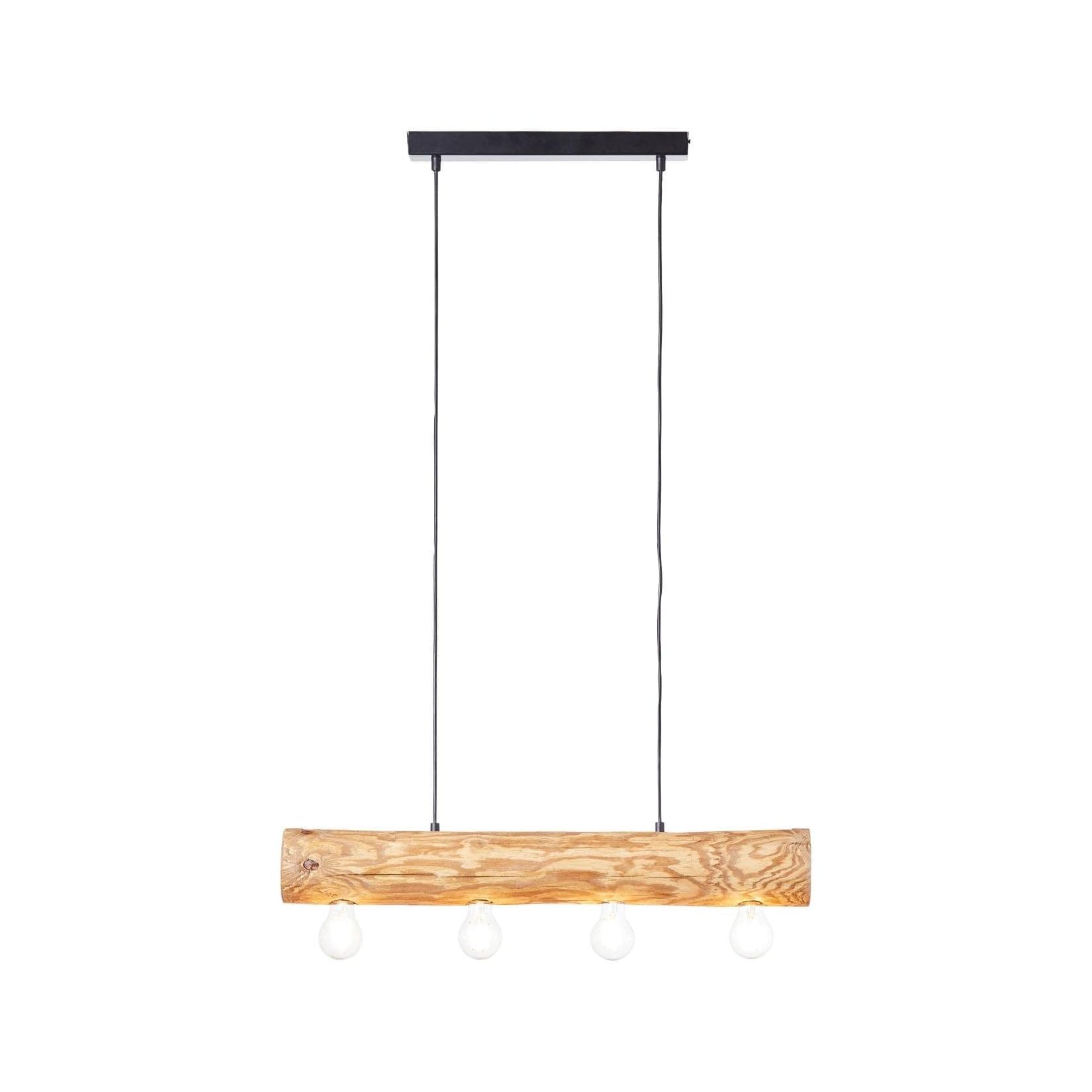 BRILLIANT Pendelleuchte Trabo Braun Holz Metall 4x E27 höhenverstellbar