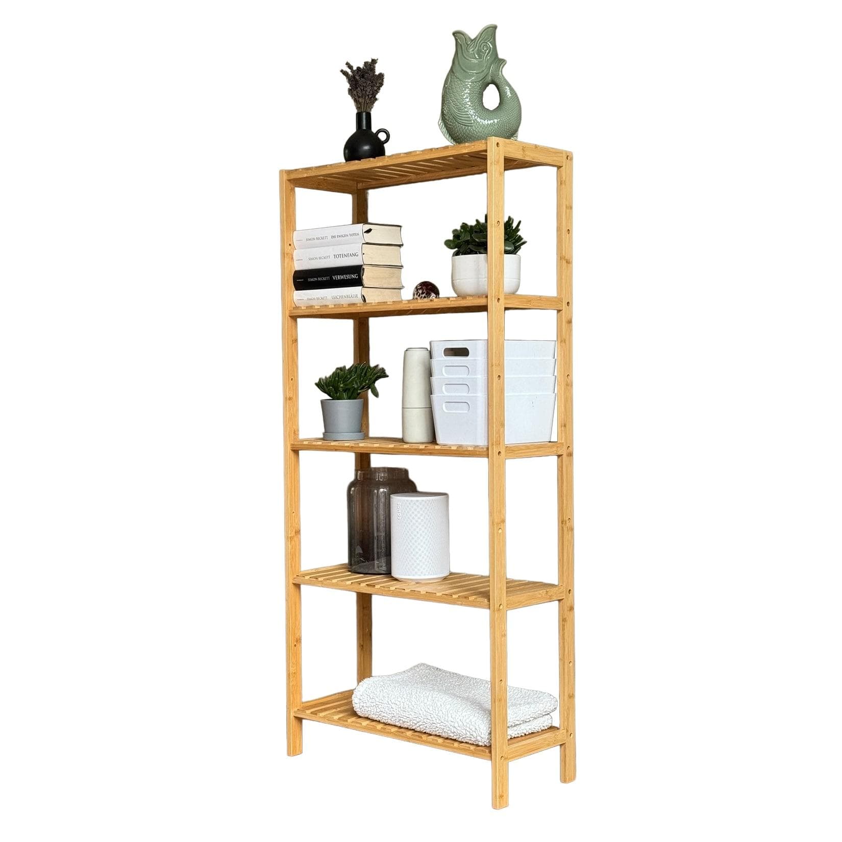 Grafner Badregal mit 5 Etagen aus Bambus