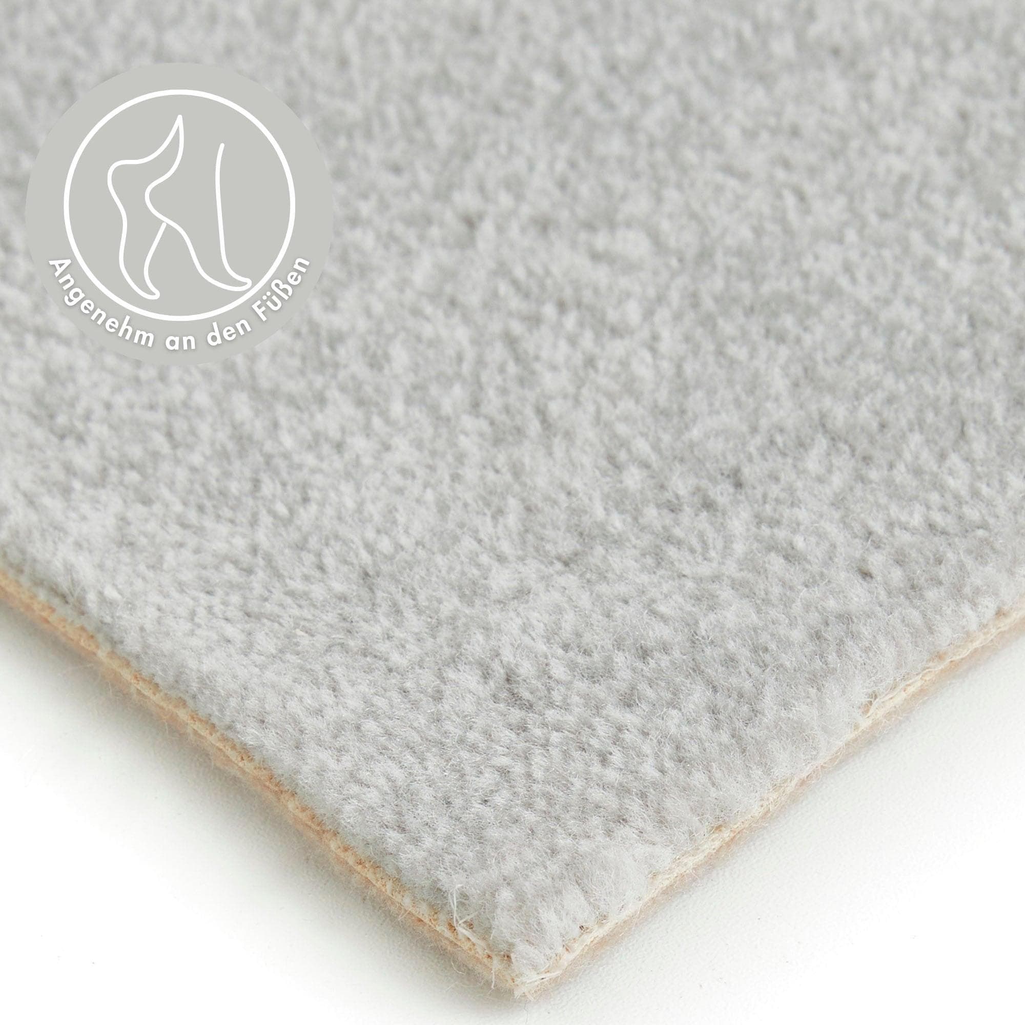 Velours Teppichboden in Grau, Hellgrau und Meliert