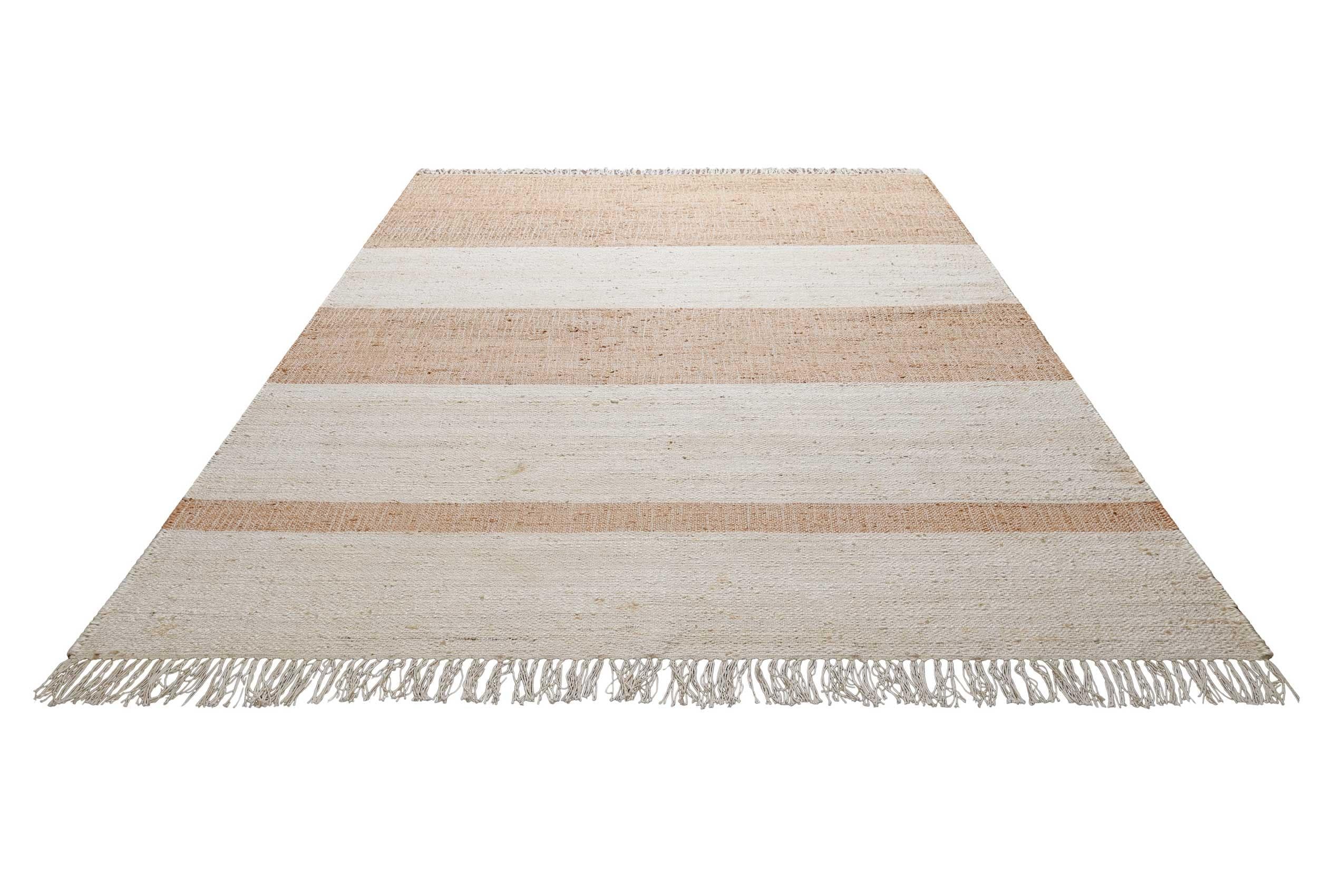 Green Looop Teppich Vante Braun Jute Baumwolle Gestreift