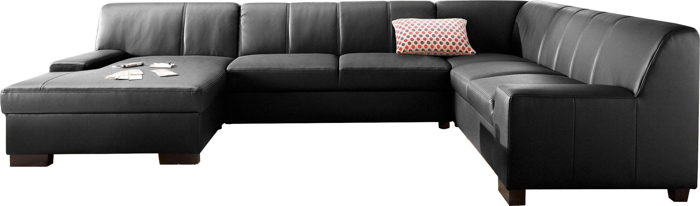 DOMO Wohnlandschaft Norma Top Schwarz mit Bettfunktion