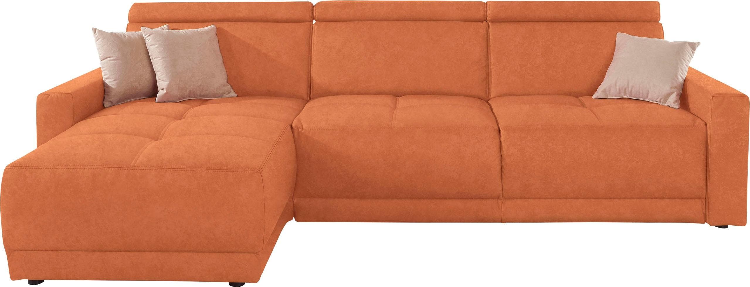 DOMO COLLECTION Ecksofa Ava Terrakotta L-Form mit Recamiere