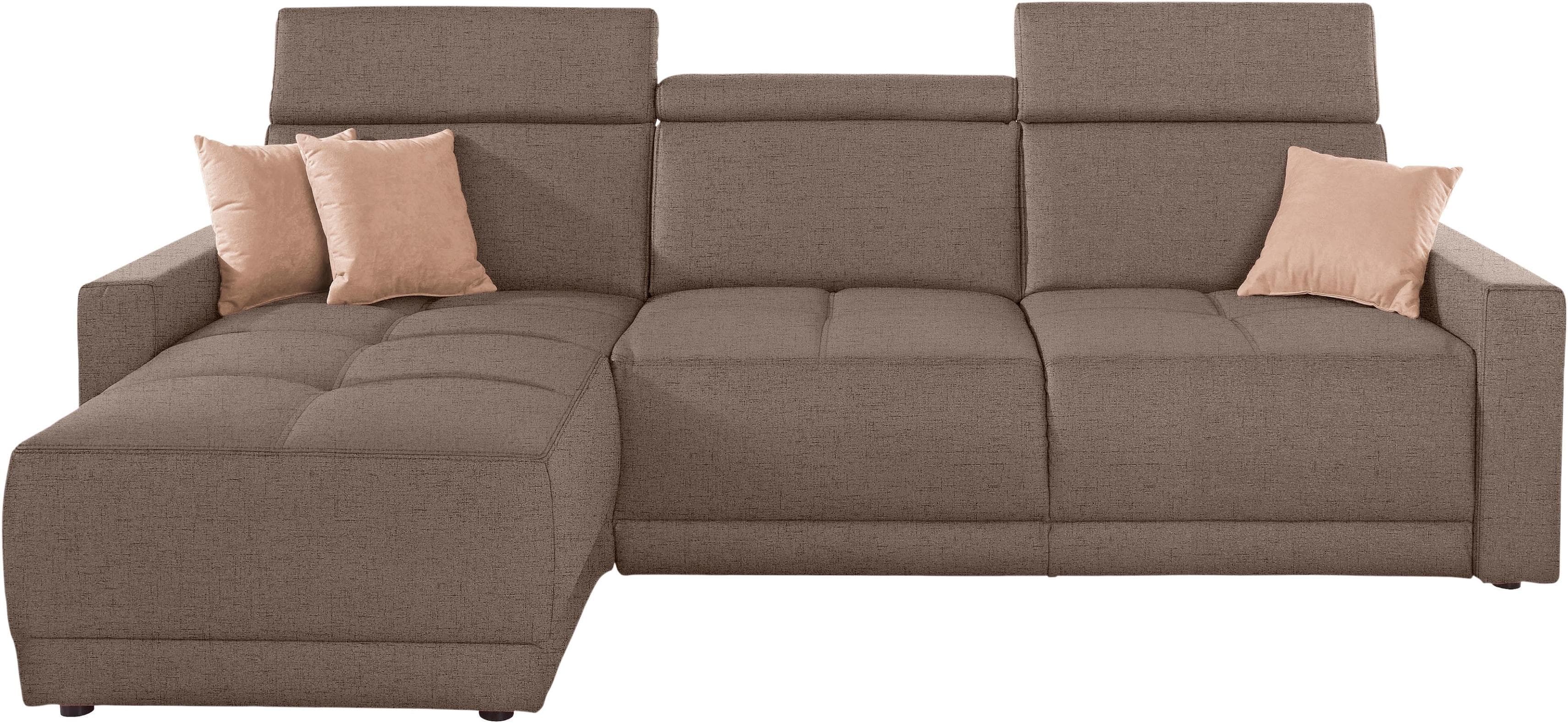 DOMO COLLECTION Ecksofa Ava L-Form Beige Kunstleder mit Recamiere