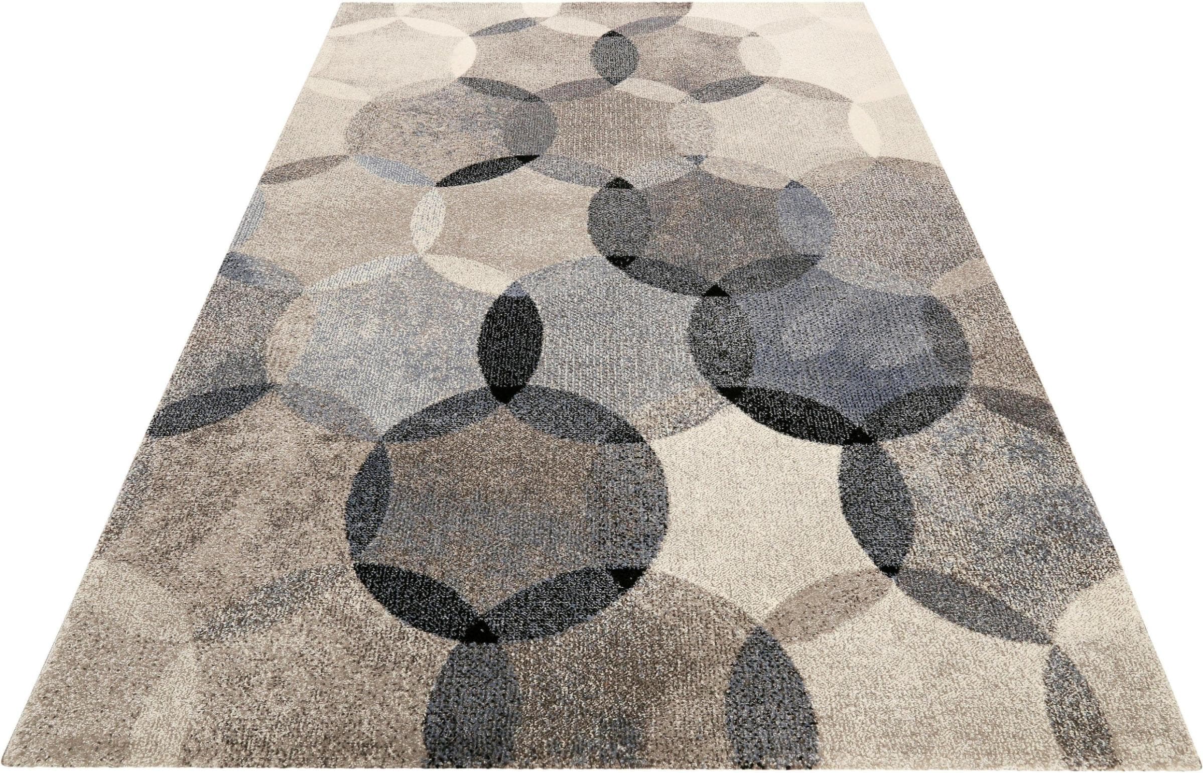 Esprit Modernina ESP-3378 Kurzflor Teppich Blau Retro Design