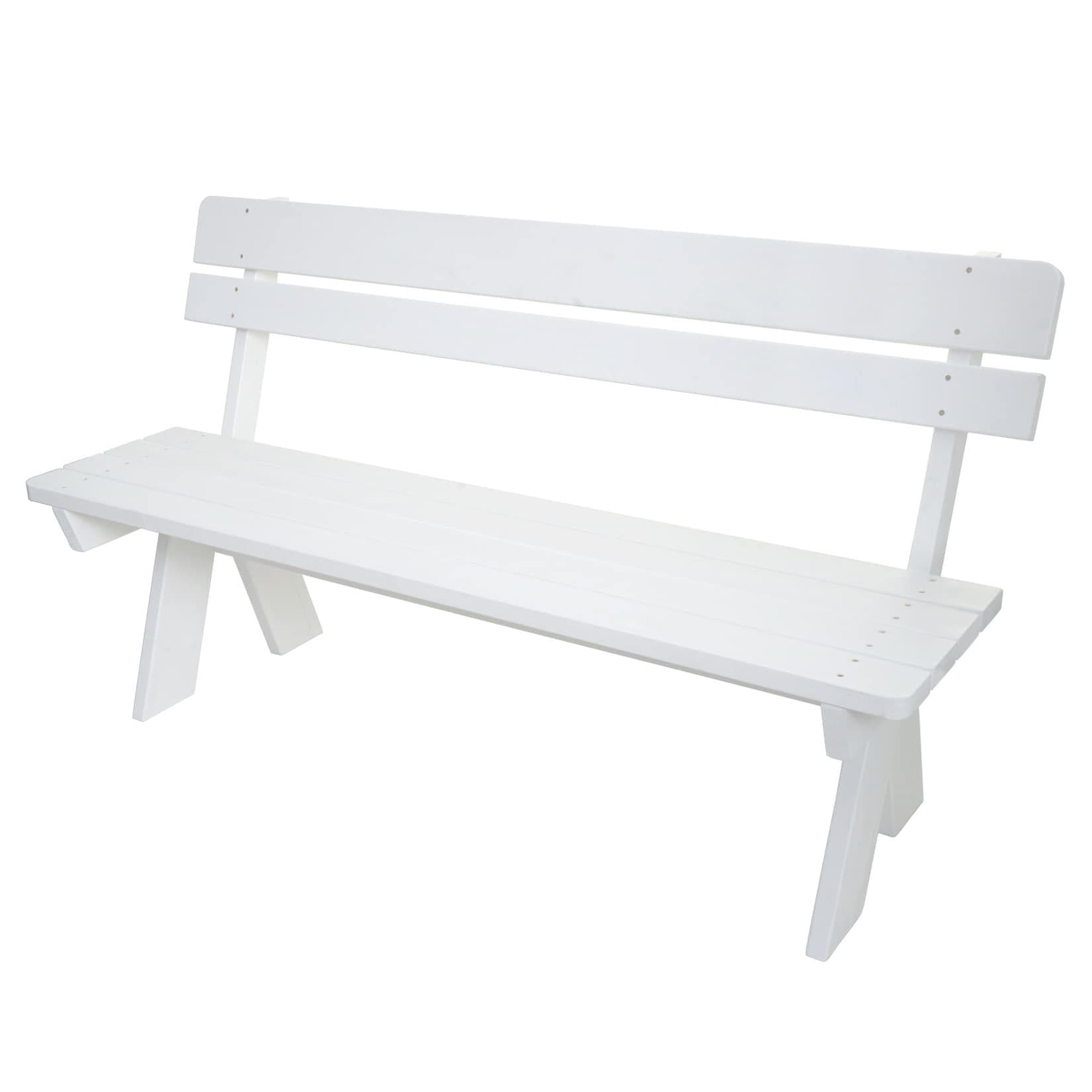 MCW Gartenbank MCW-L66 Weiß Massivholz 148cm Gastronomie-Qualität