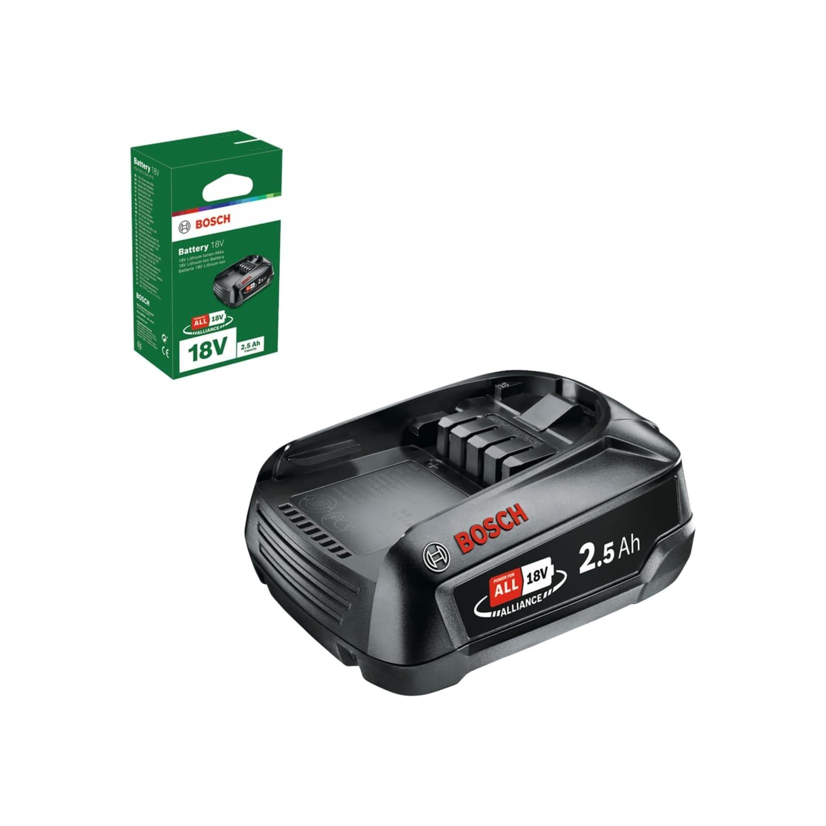 Bosch Professional PBA 18 Volt Akkupack 18 Volt Lithium-Ionen, 2.5 Ah W-B