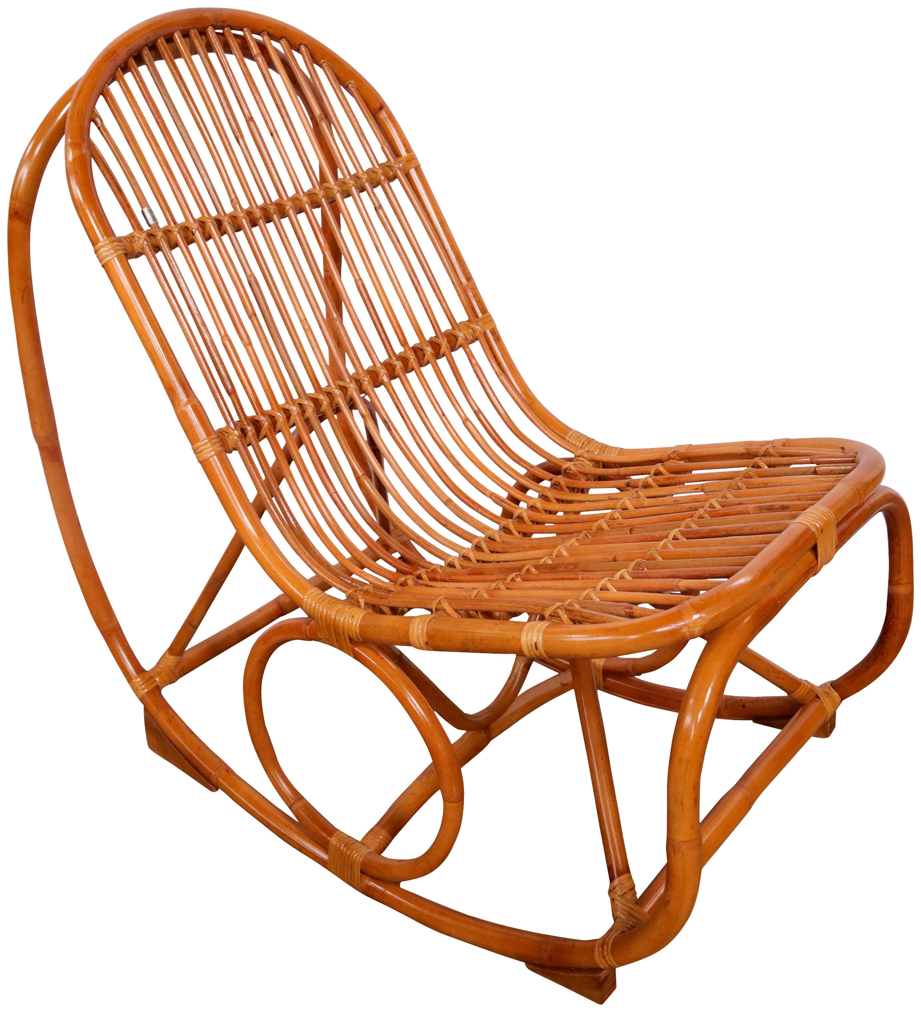 Schaukelstuhl SIT & MORE Rattan mit TOM TAILOR Metallmanschette