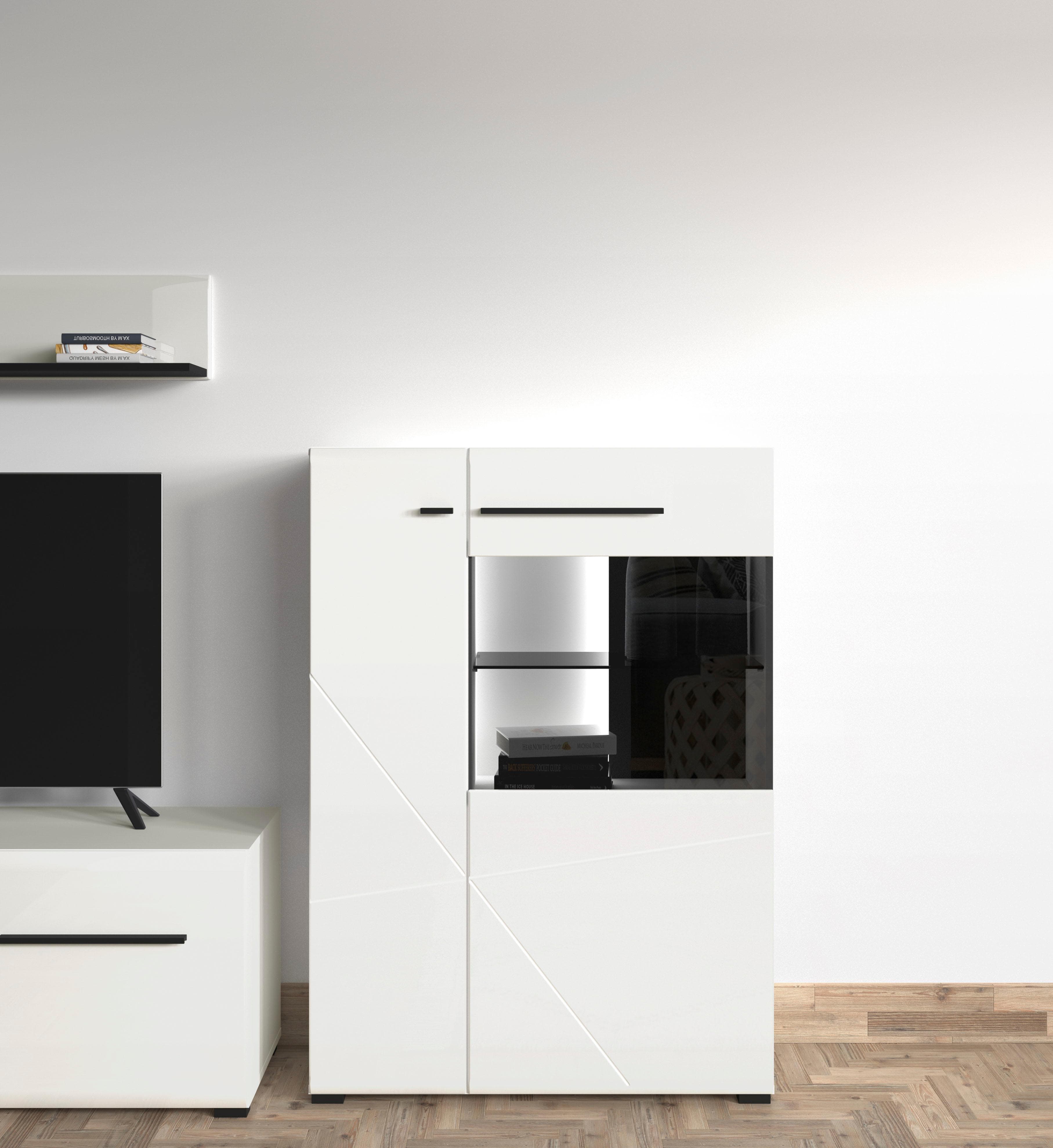 INOSIGN Highboard Trentino Weiß Hochglanz mit Soft-Close