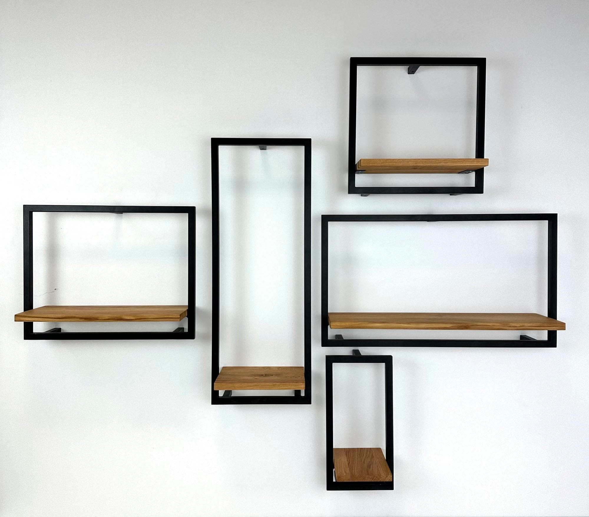 Ablageelement ANDAS "Londen" Schwarz Natur Massivholz Metall