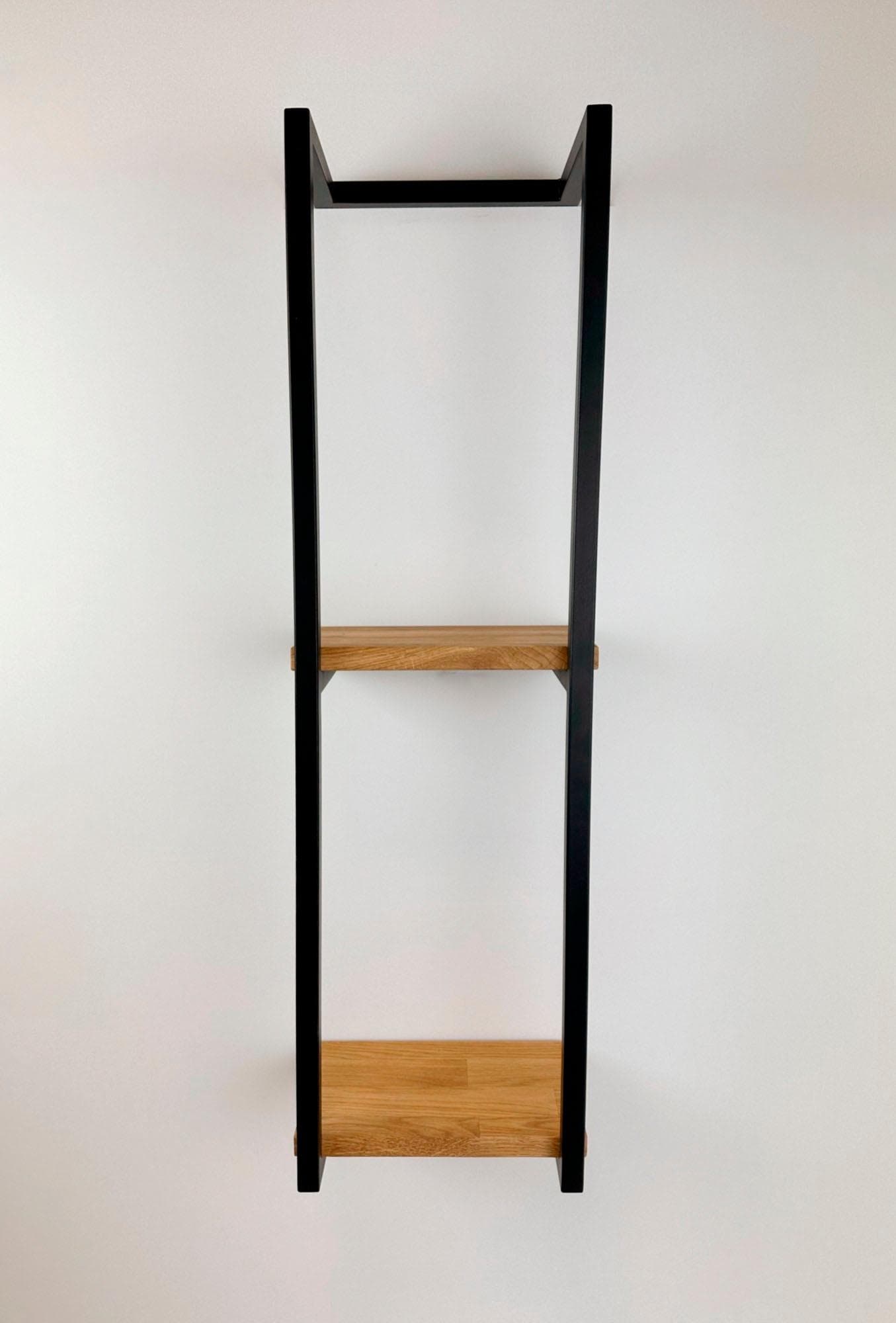 Regal ANDAS Berat Wandregal Eiche Metall Schwarz Braun