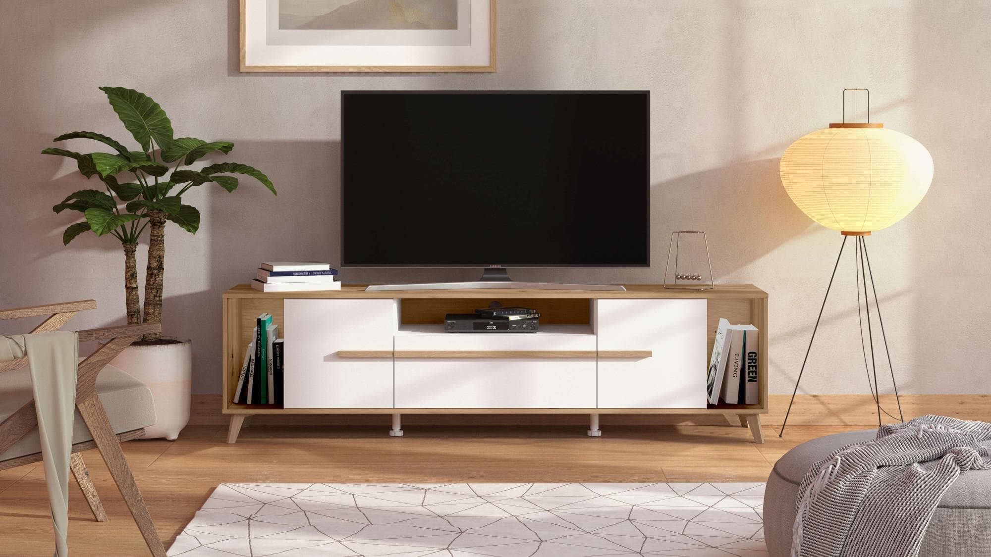 INOSIGN Lowboard Orleans Weiß Hochglanz TV-Schrank